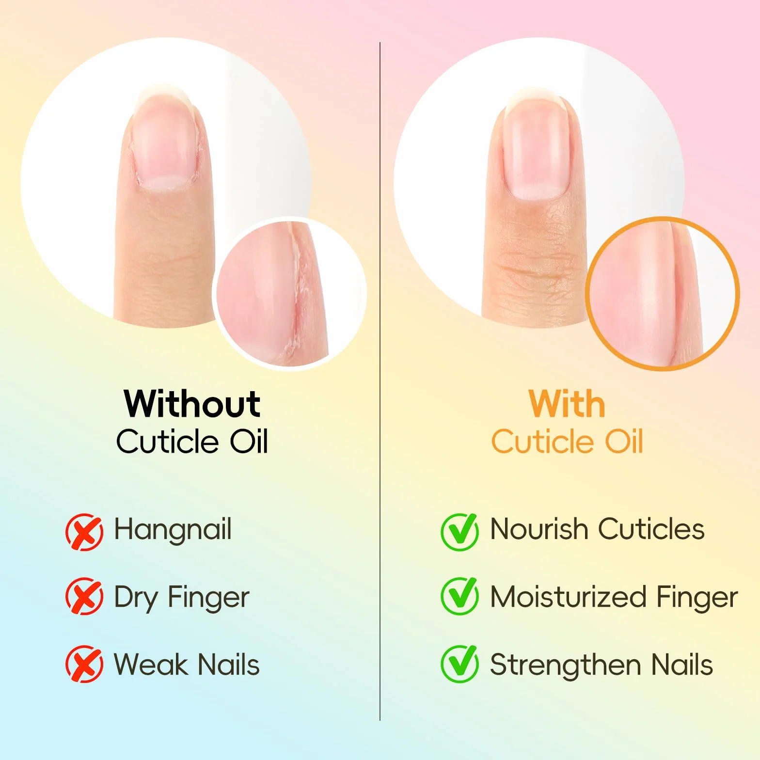 Coscelia Huile Cuticules Ongles Kit 8 Pièces Stylos à Huile pour Cuticules Réparer Fissures