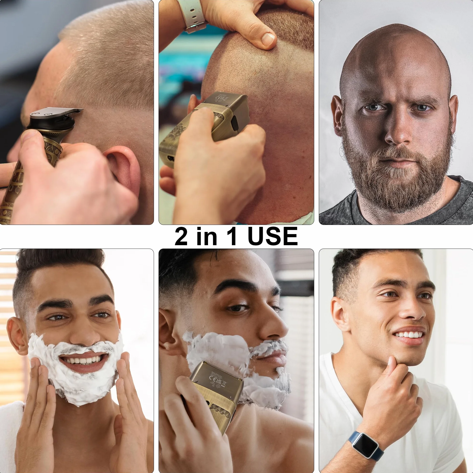 Tondeuse à Cheveux Hommes Scttomon T-Blade Rasoir Électrique Foil Rasoir Barbe Ensemble Sans Fil Trois Feuilles