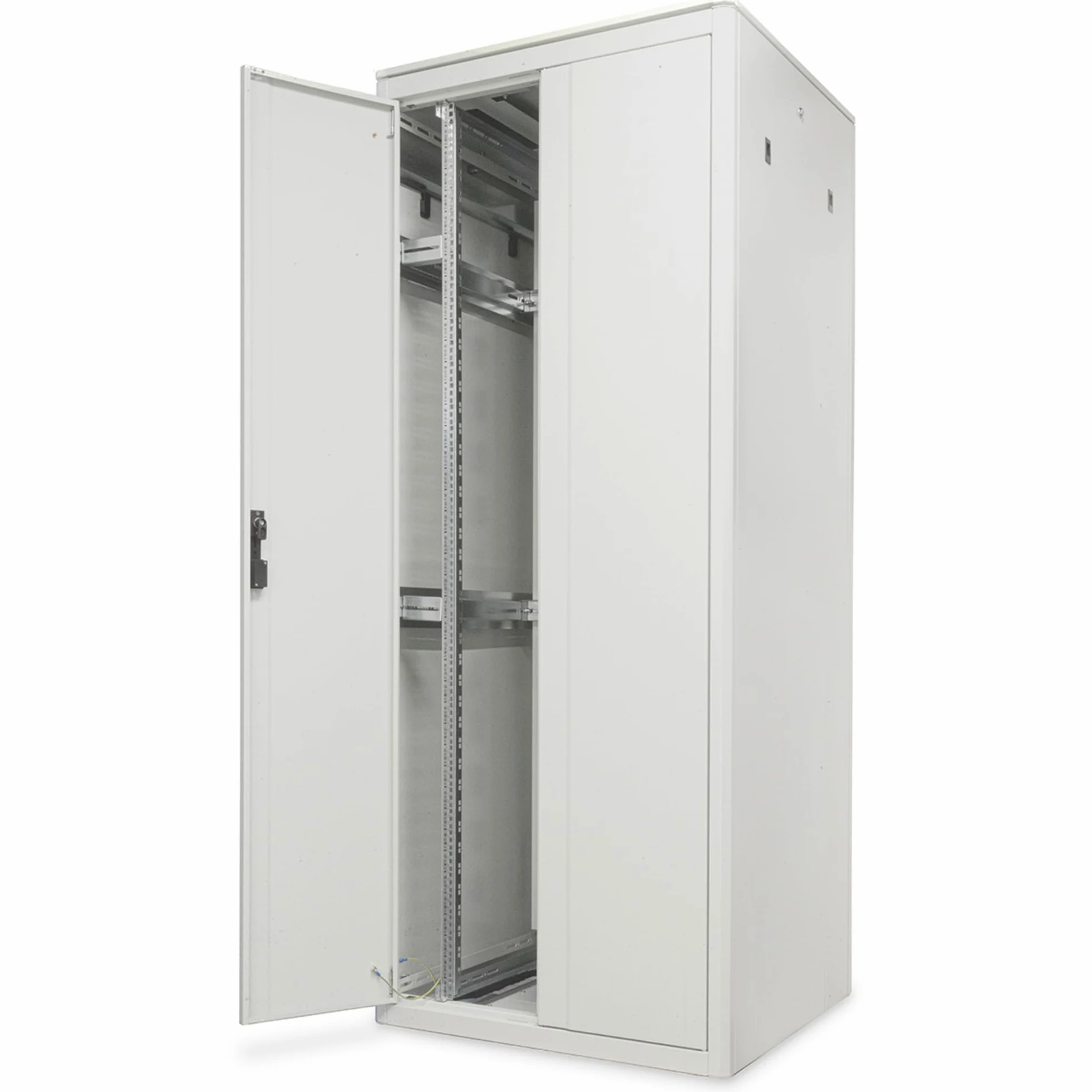 DIGITUS Armoire réseau - 19 Pouces Rack 42U - 80x100 cm - série Varioflex-N - capacité de Charge 1200 kg - Profondeur utile 770 mm - Porte Avant vitrée - Gris