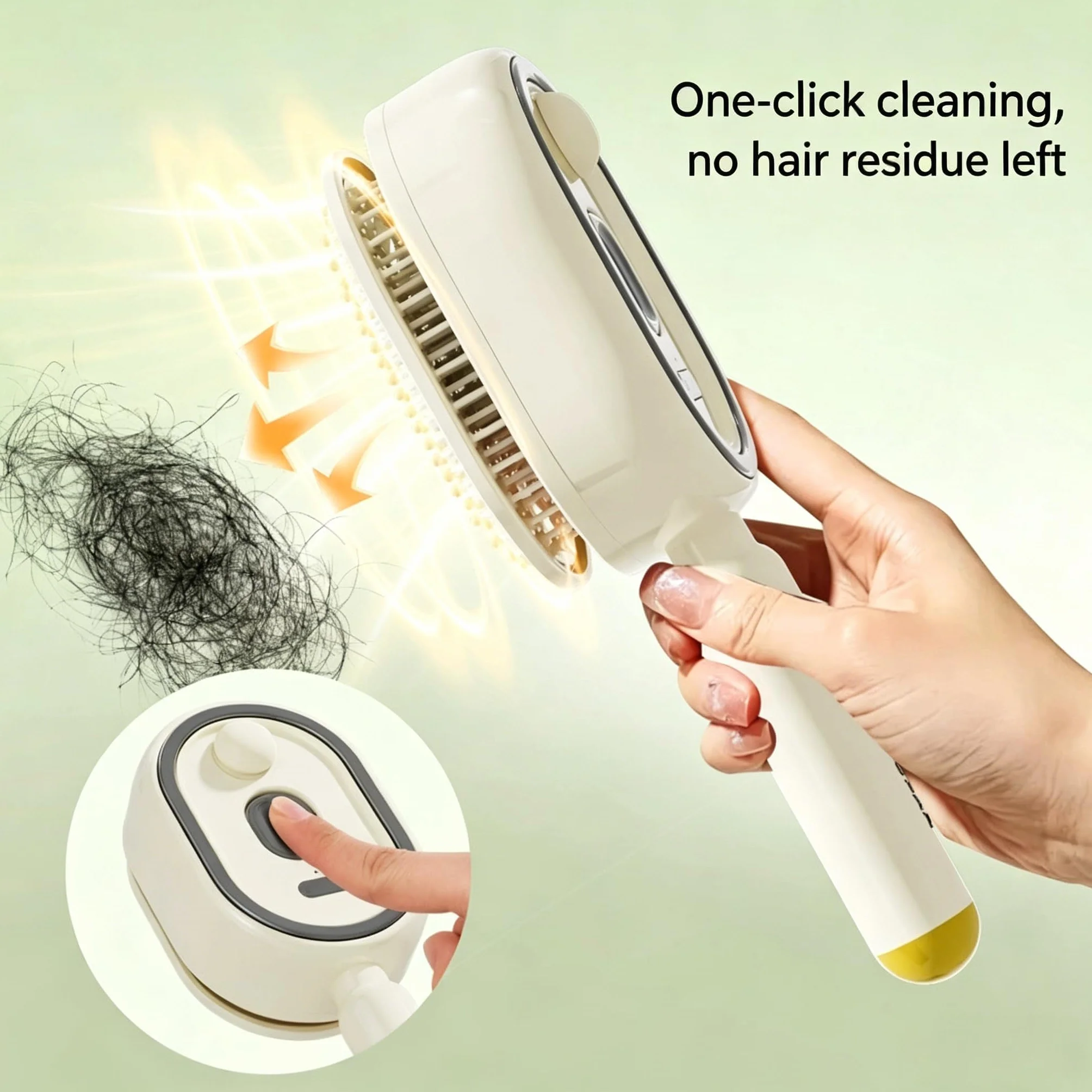 Brosse à vapeur électrique 3 en 1, fer à lisser rechargeable avec spray, peigne démêlant antistatique et massage à coussin d'air (Rose)