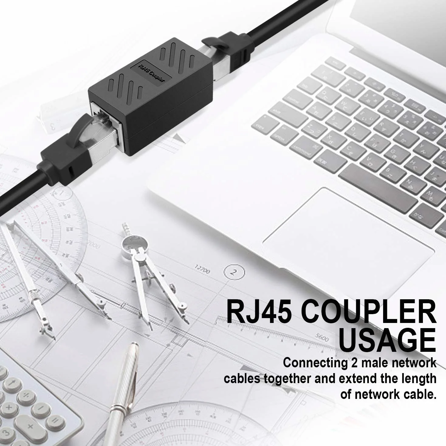 Lot de 20 coupleurs Ethernet RJ45 Cat7 Cat6 Cat5e Coupleur femelle vers femelle (RJ45 Noir