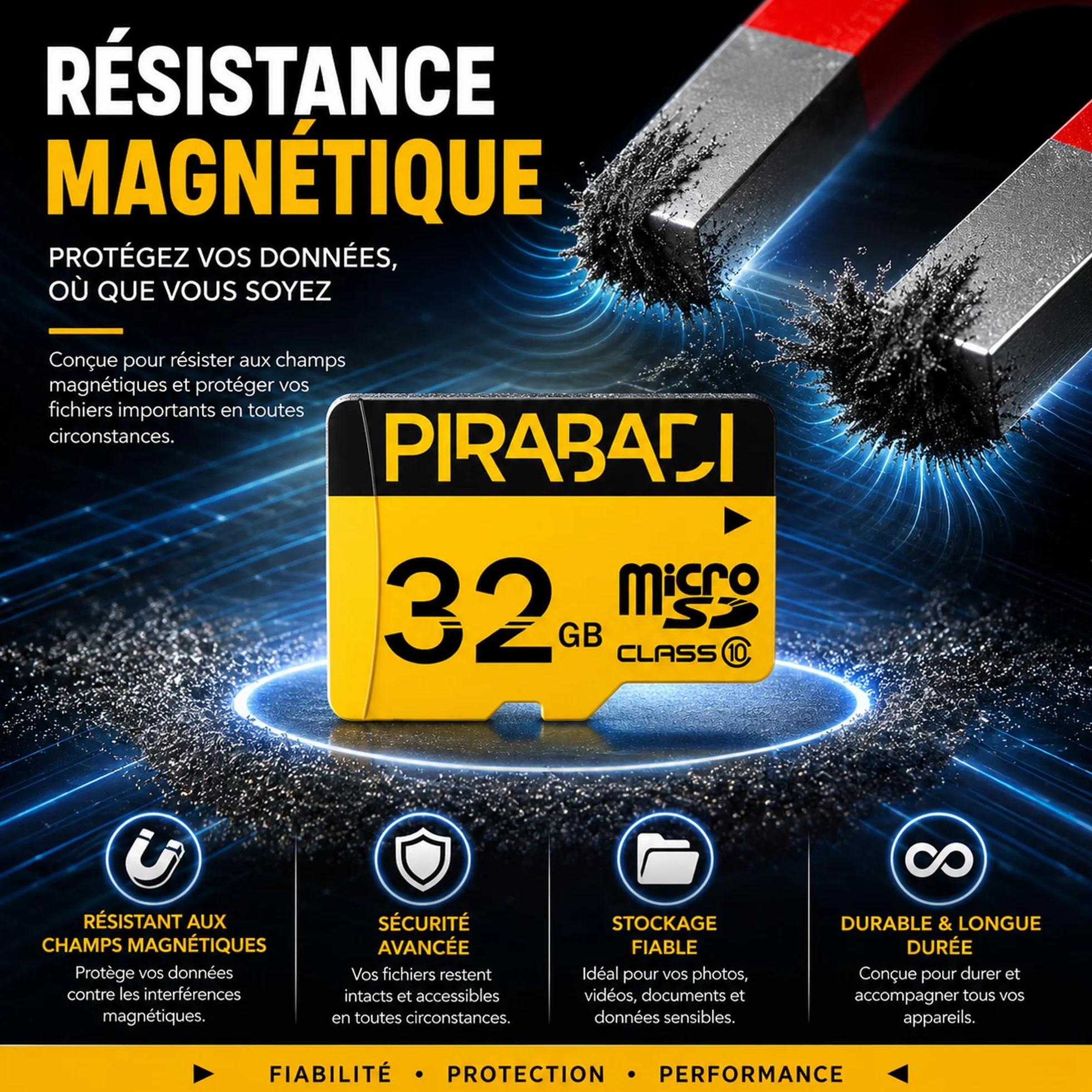 Carte Mémoire SD 32GB Original PIRABADI Ultra Extreme Pro Adaptateur