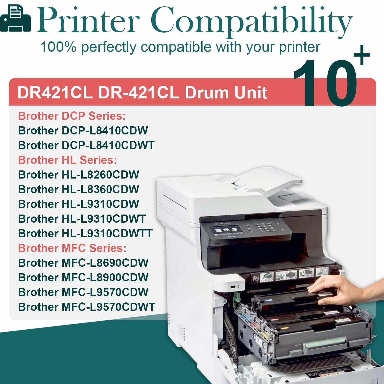 Cartouche Tambour Brother DR-421CL Compatible pour Imprimante DCP-L8410CDW HL-L8260CDW