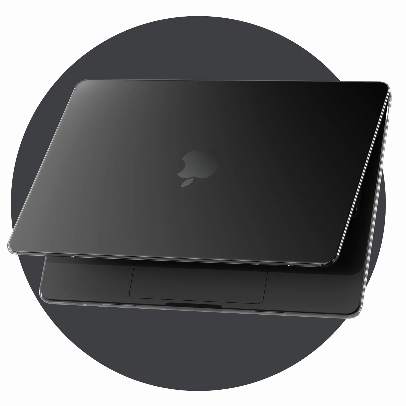 Coque matte crystal MacBook Pro 16 pouces M5 M4 M3 M2 M1 Pro/Max 2026 2024-2021 Noir sidéral transparent