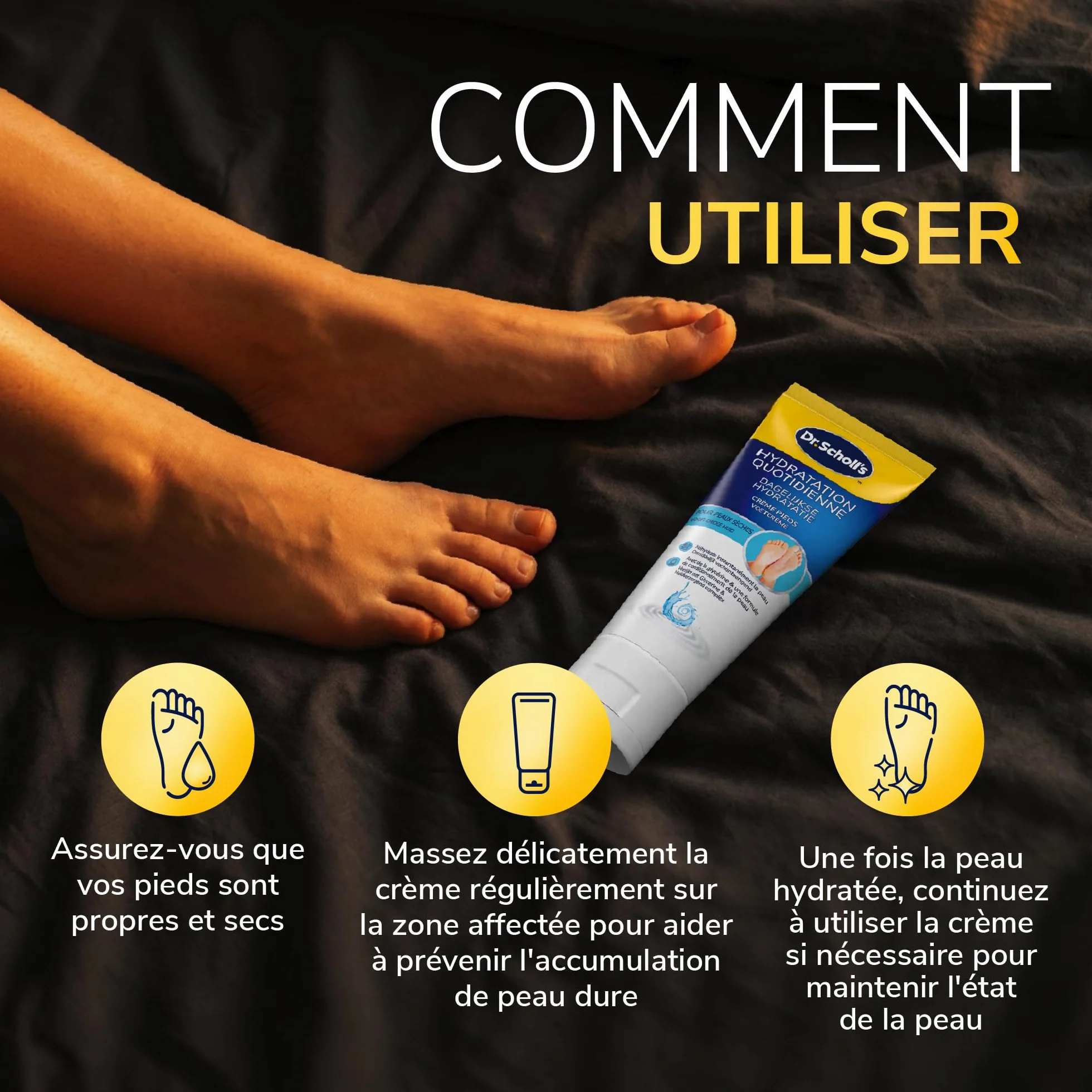 Dr. Scholl's Crème Pieds Hydratation Renforcée Peaux Sèches 75ml