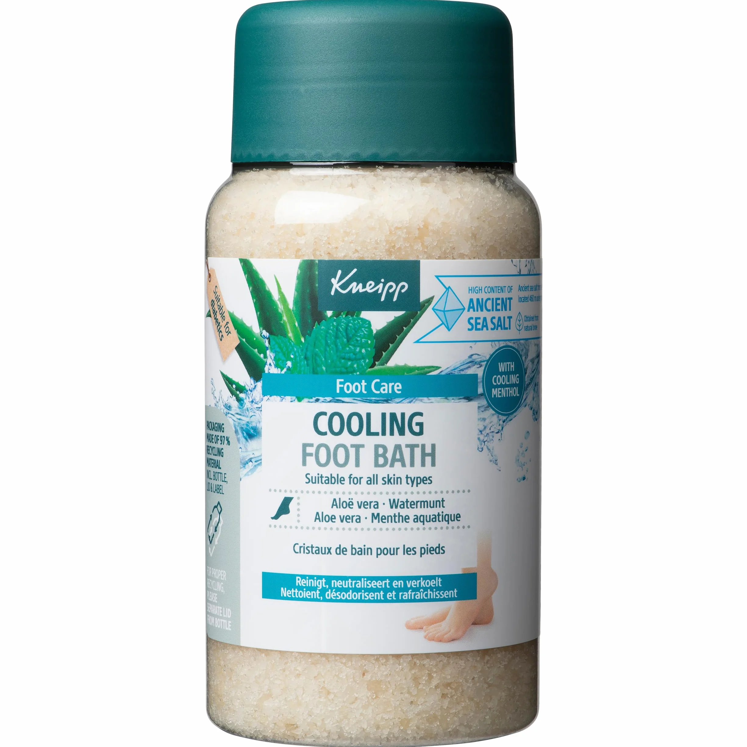 Kneipp Sels de bain de pieds Refroidissement Menthe d'eau à l'aloe vera Vegan 600 g