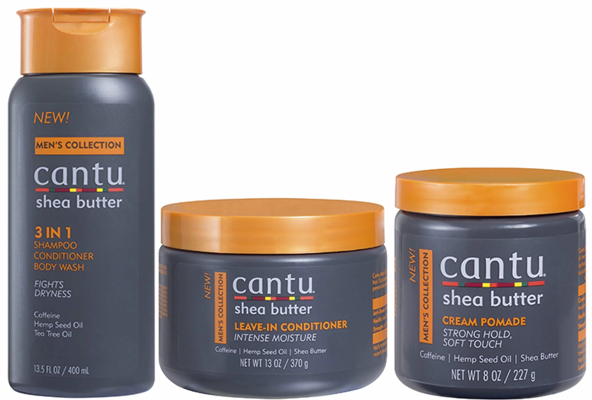 Cantu Shampooing 3-en-1 pour Hommes 13.5oz Revitalisant Corps
