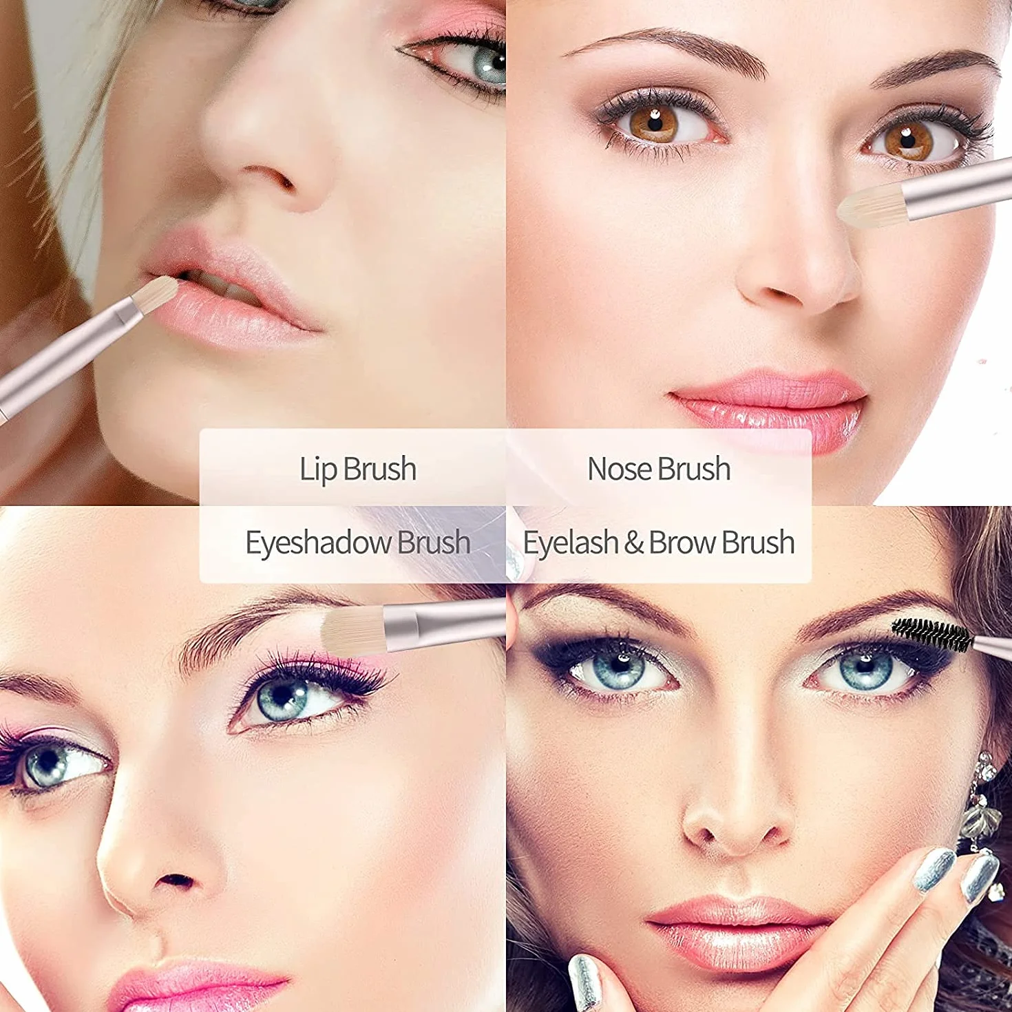 Pinceaux de Maquillage Yeux Set 8 Pièces Professionnel Abricot