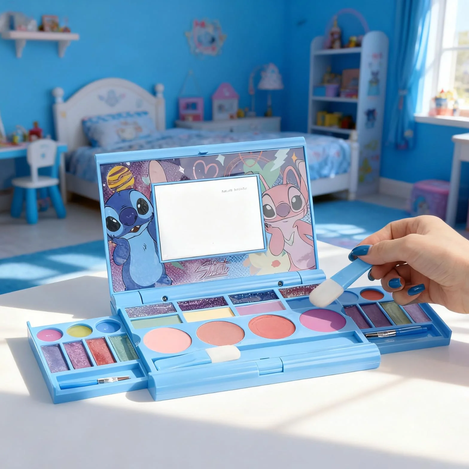 Coffret Maquillage Gloss Ombres Blush Pinceaux Portable Stitch