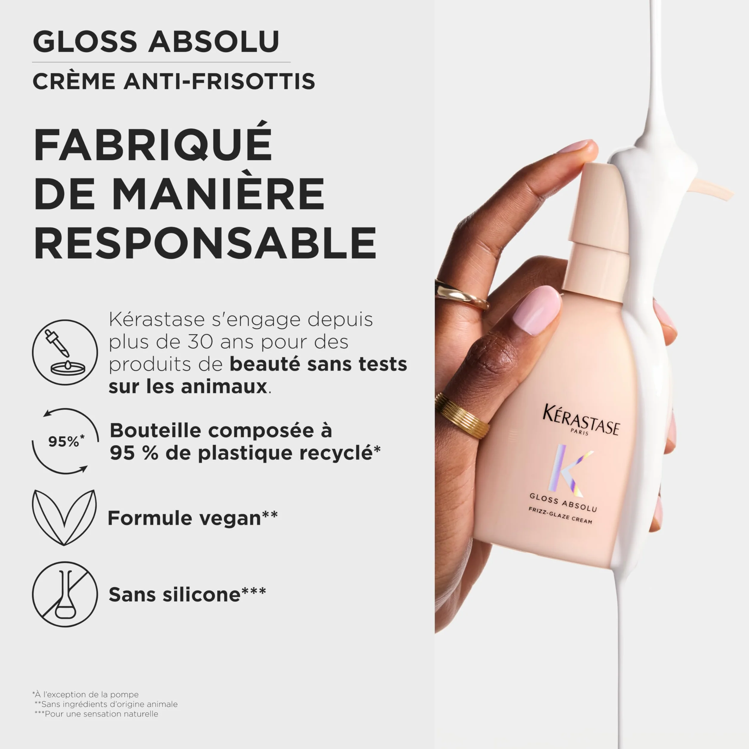 KERASTASE Gloss Absolu Crème de Coiffage Frizz-Glaze Soin Sans Rinçage Anti-Frisottis