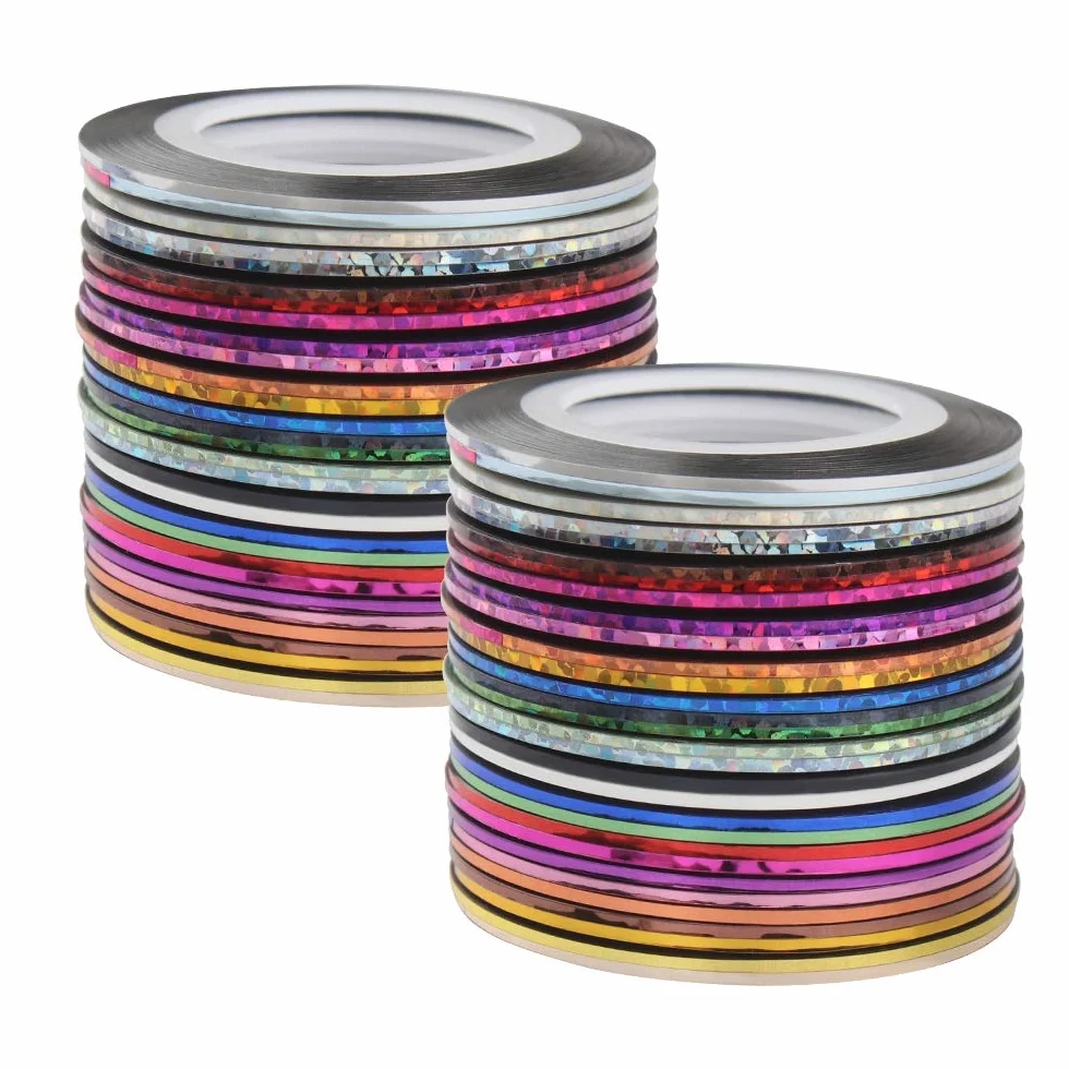Dadabig 60PCS Nail Art Stripes Sticker Autocollant Fil Striping Tape Bande Manucure Rouleau à Ongles Ruban
