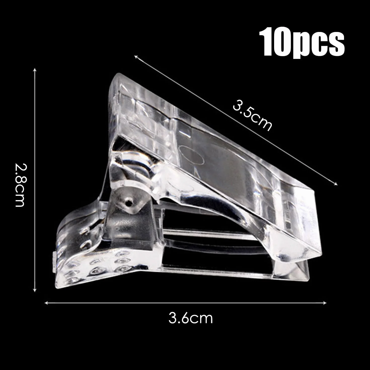 Pinces Ongles Transparentes en Gel, Clip à Ongles Cristal pour Extensions d'Ongles et Manucure (Blanc)