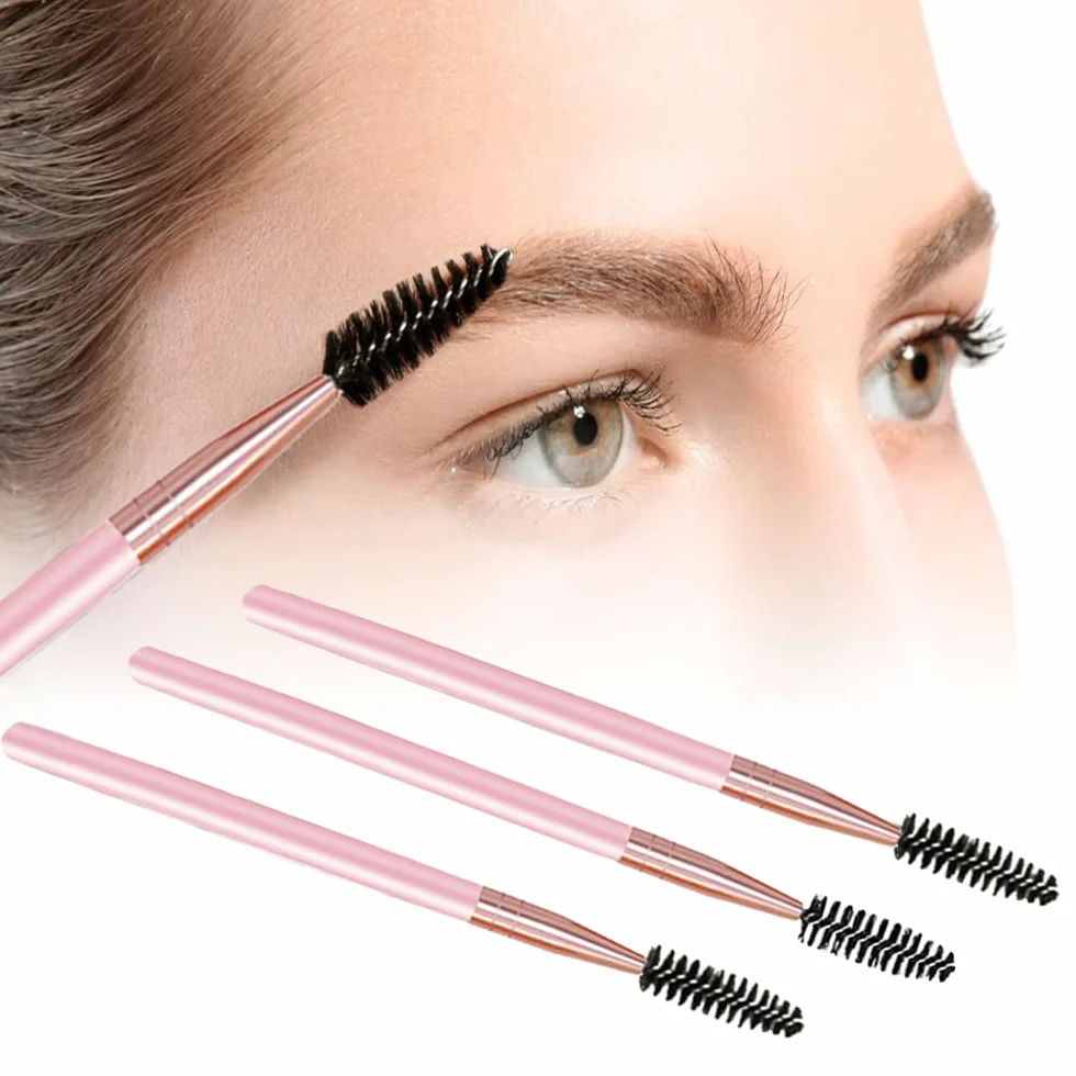 Brosse à Sourcils 3 Pièces, Goupillon Cils et Pinceau Applicateur Mascara