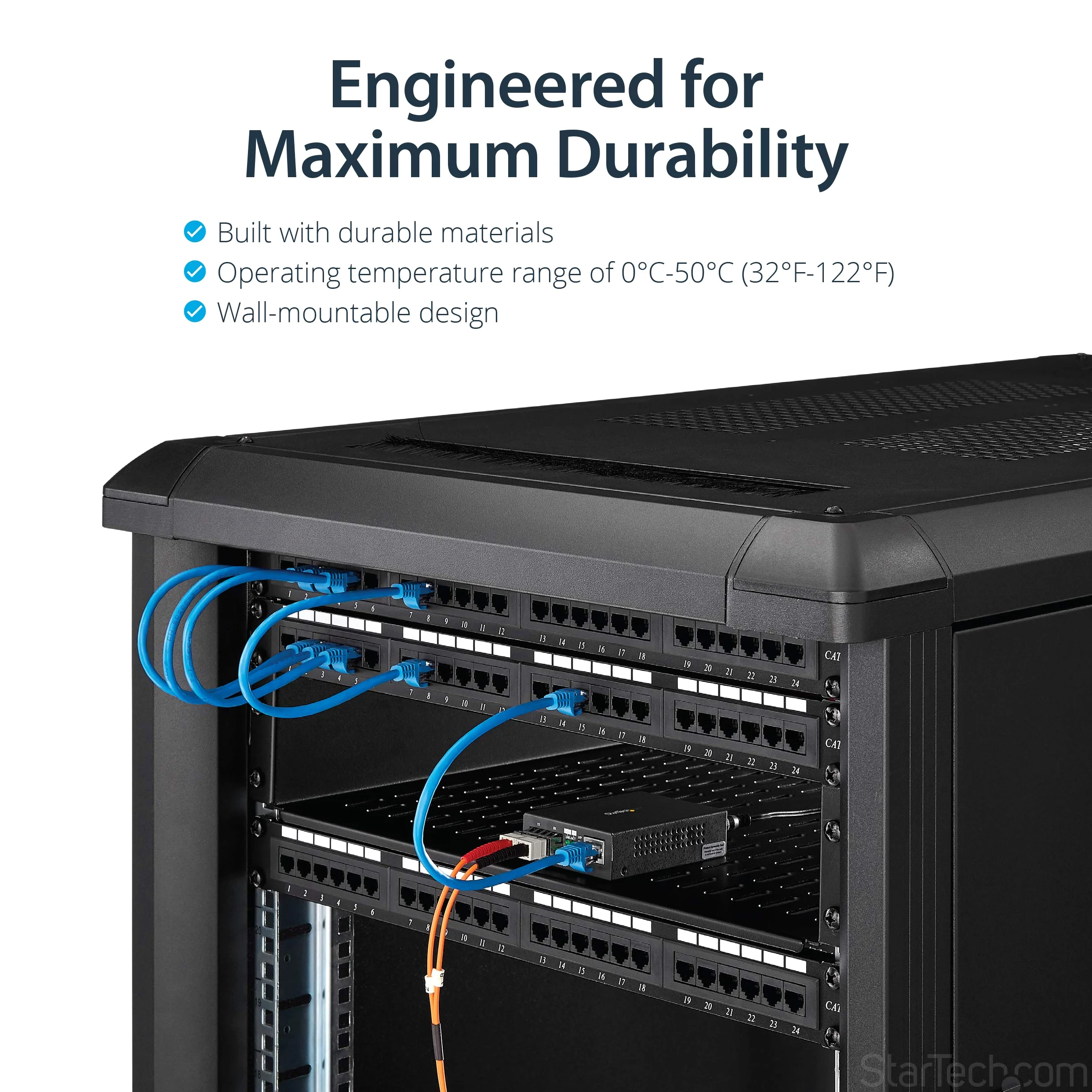 StarTech Convertisseur Média Gigabit Fibre SC Monomode, 1000BASE-LX, 10km | Cuivre vers fibre, 1310nm, Connexion SC duplex, Compact, Fixation murale