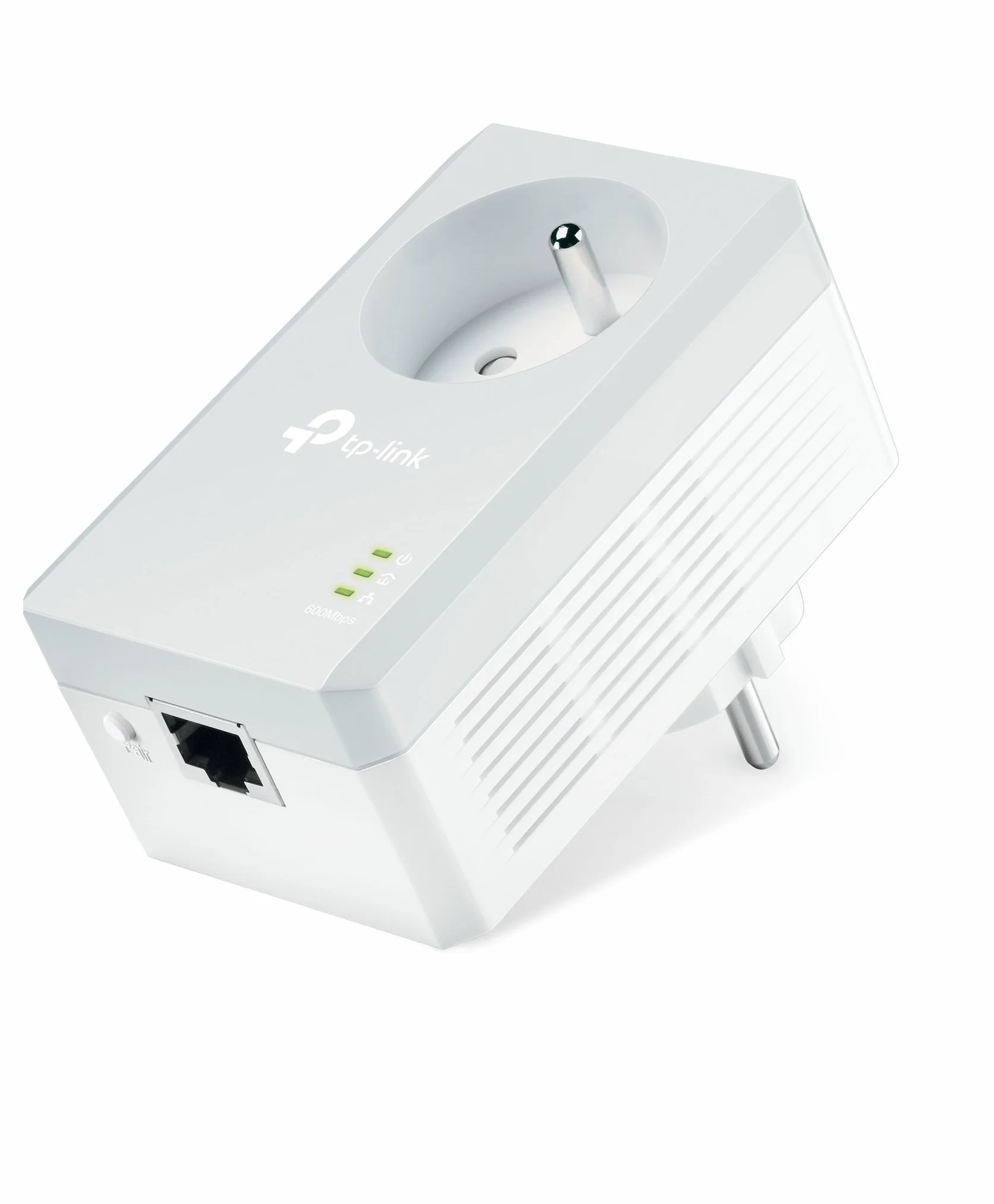 TP-Link TL-PA4015P TKIT CPL 600 Mbps avec Prise Intégrée et Ports Ethernet, Kit de 3, Compatible avec tous les Anciens Modèles et toutes les box internet