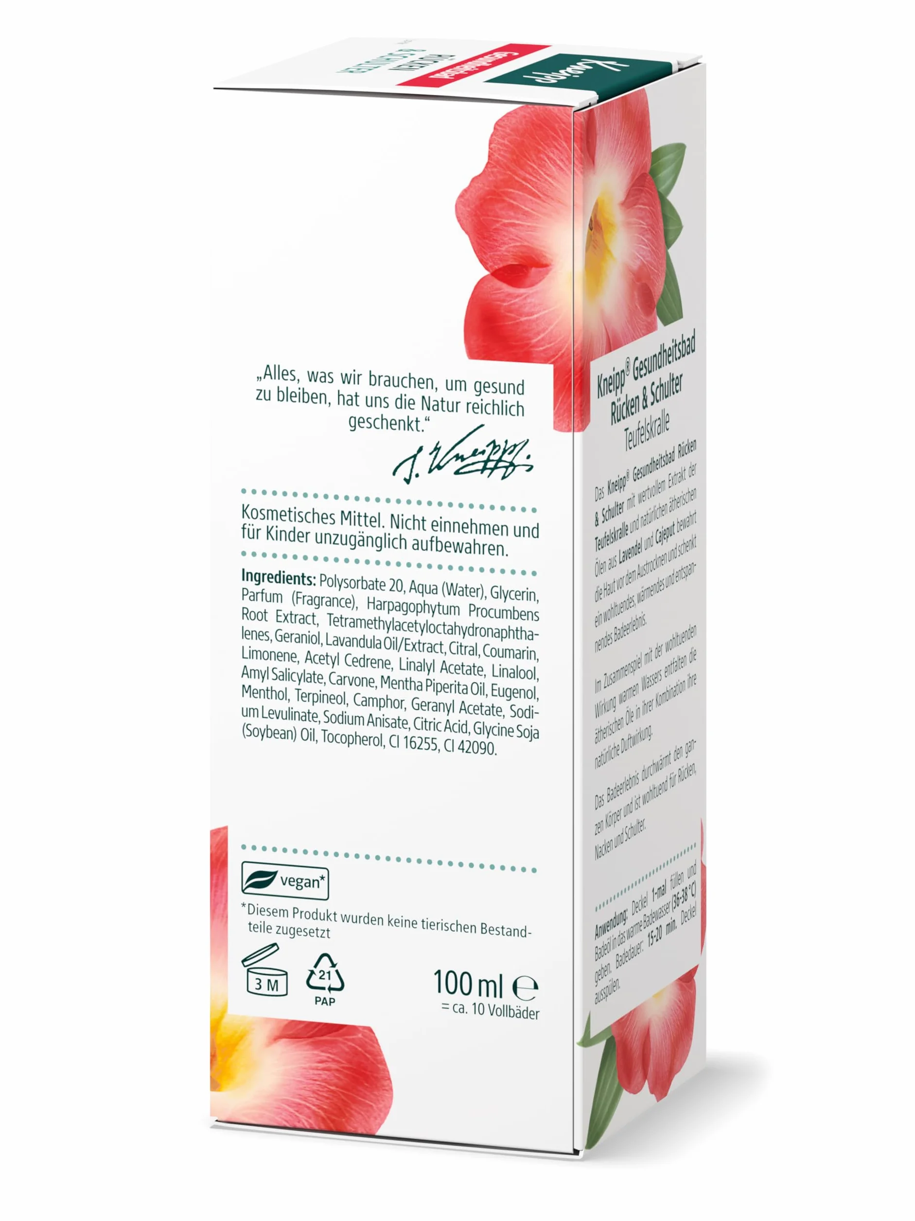 Kneipp Bain de santé pour le dos et les épaules avec extrait de griffe du diable 100 ml