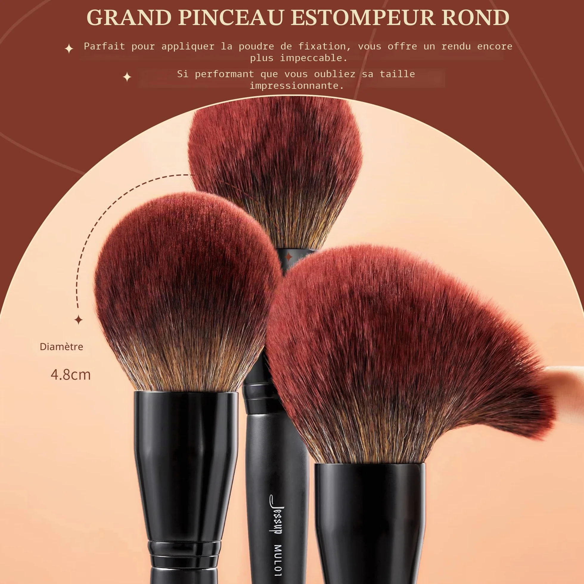 Jessup Pinceaux maquillage Set T271 Noir Fond de teint poudre Ombre à paupières Eyeliner