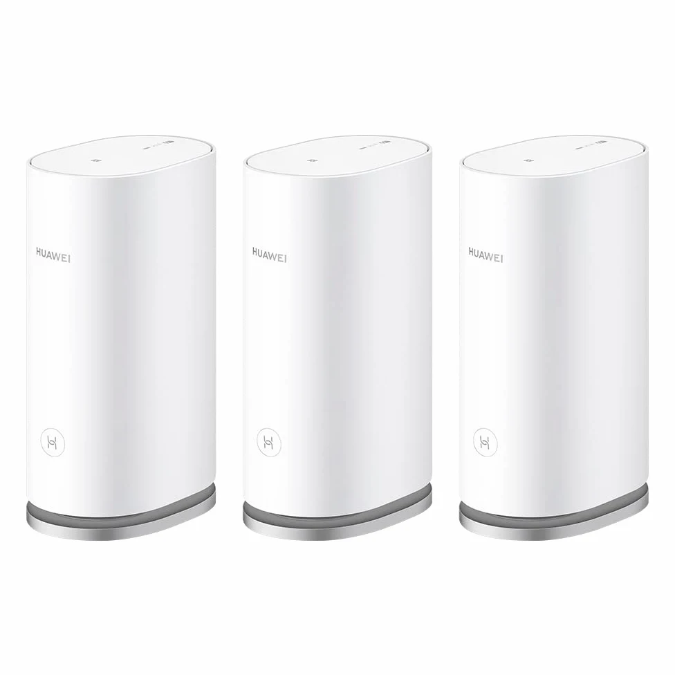 HUAWEI Mesh 3(3-Pack) AX 3000Mbps Système Mesh WiFi pour la Maison - Couverture de 600m²,Connecter jusqu'à250 Appareils,3 Ports Ethernet Gigabit, Connexion en Un Clic,Contrôle Parental,WPA3