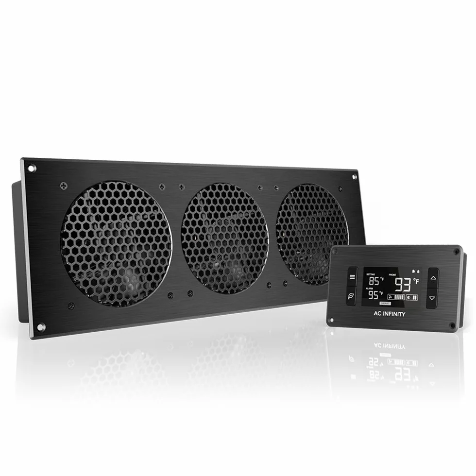 AC Infinity AIRPLATE T9 Système de ventilateur silencieux de 45 cm avec thermostat pour armoires AV Home Cinéma 45 cm