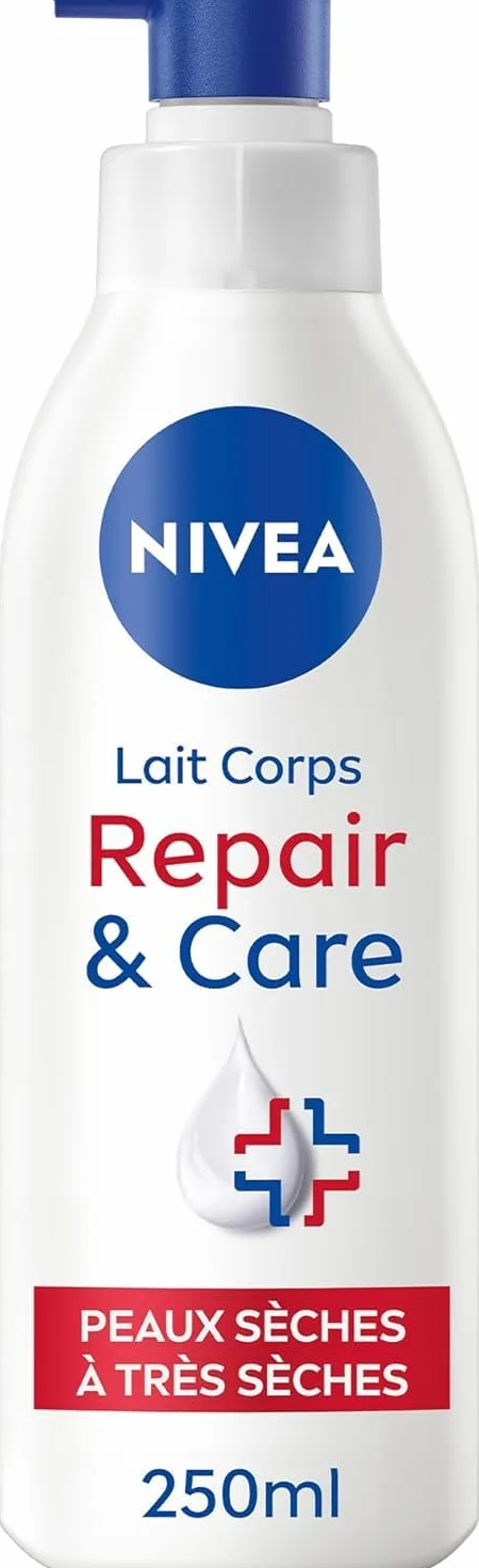 NIVEA REPAIR & CARE Lait Réparateur Corps Peaux Très Sèches 250 ml Hydratant Glycérine Provitamine B5 Niacinamide