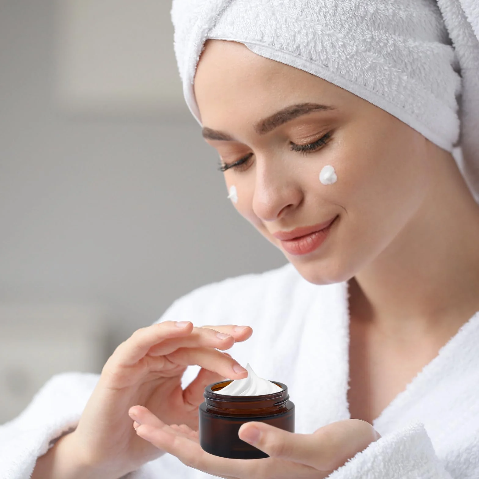 Pots en Verre Ambré 30 ml avec Couvercle et Liner pour Crèmes Cosmétiques Lotions Huiles Essentielles