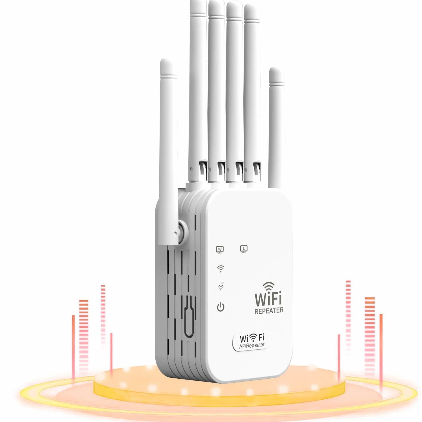 Amplificateur WiFi 6 Antennes 2 Ports Ethernet, Répéteur WiFi Puissant Longue Portée, Compatible Fibre Toutes Box