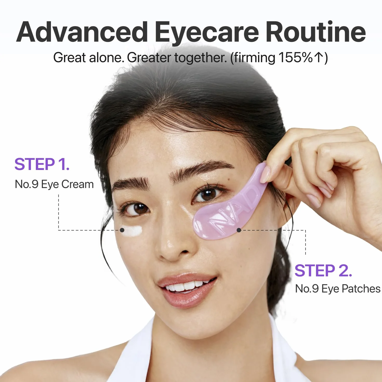 numbuzin No.9 Eye Patches, NAD+ Collagen Gel Eye Masks with Peptides, Caffeine & Niacinamide, 5 Pairs
