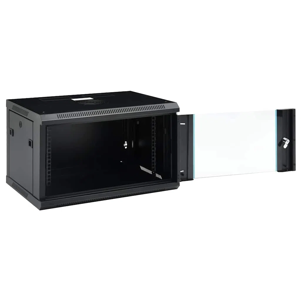 Coffret de réseau Mural 6U 19" IP20 600x450x350 mm, Armoire de Brassage en Acier laminé à Froid pour routeur et Modem Fibre, Baie de données avec Porte verrouillable et Panneaux