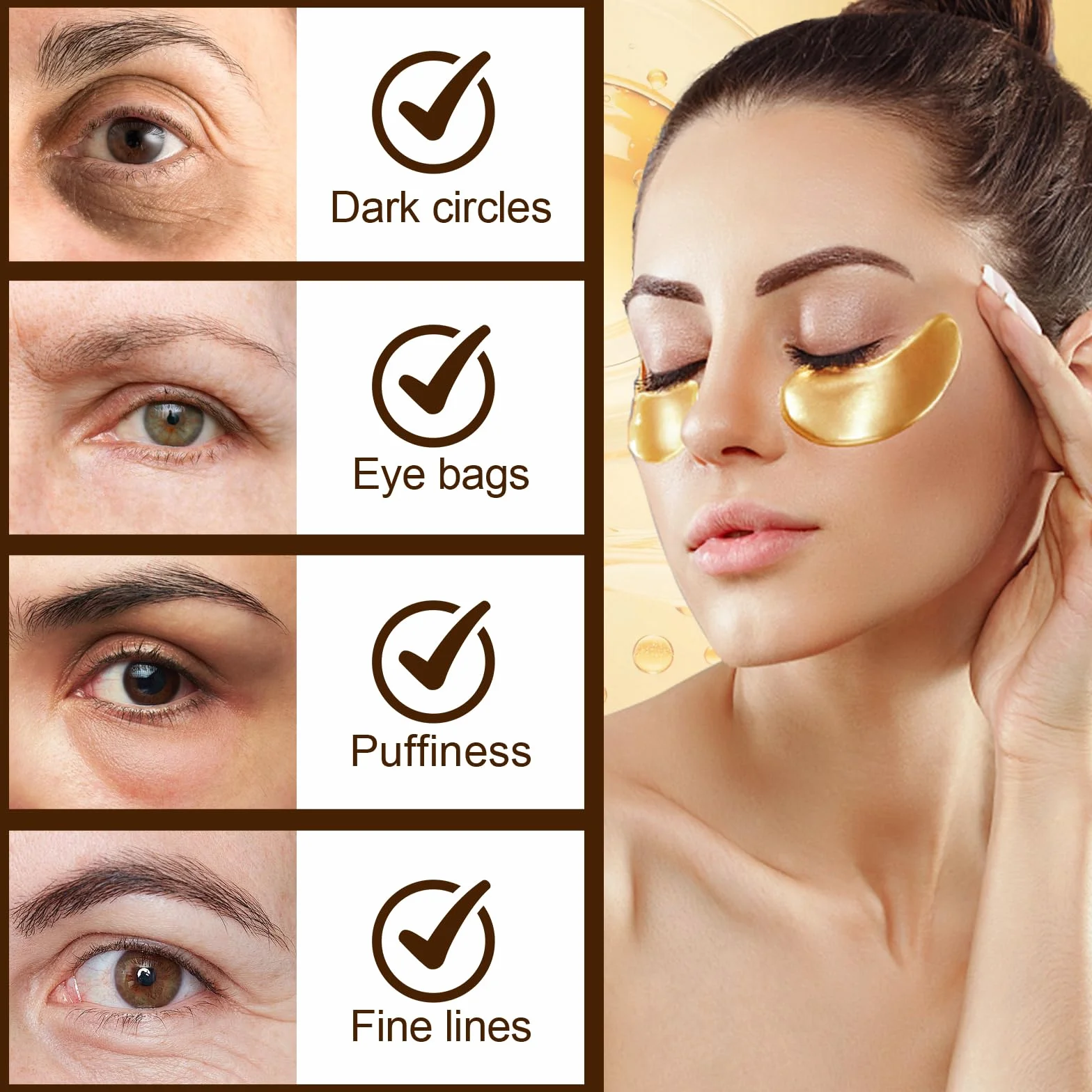 24K Gold Masque Pour Les Yeux 60 Patch Anti Cernes Hydratant
