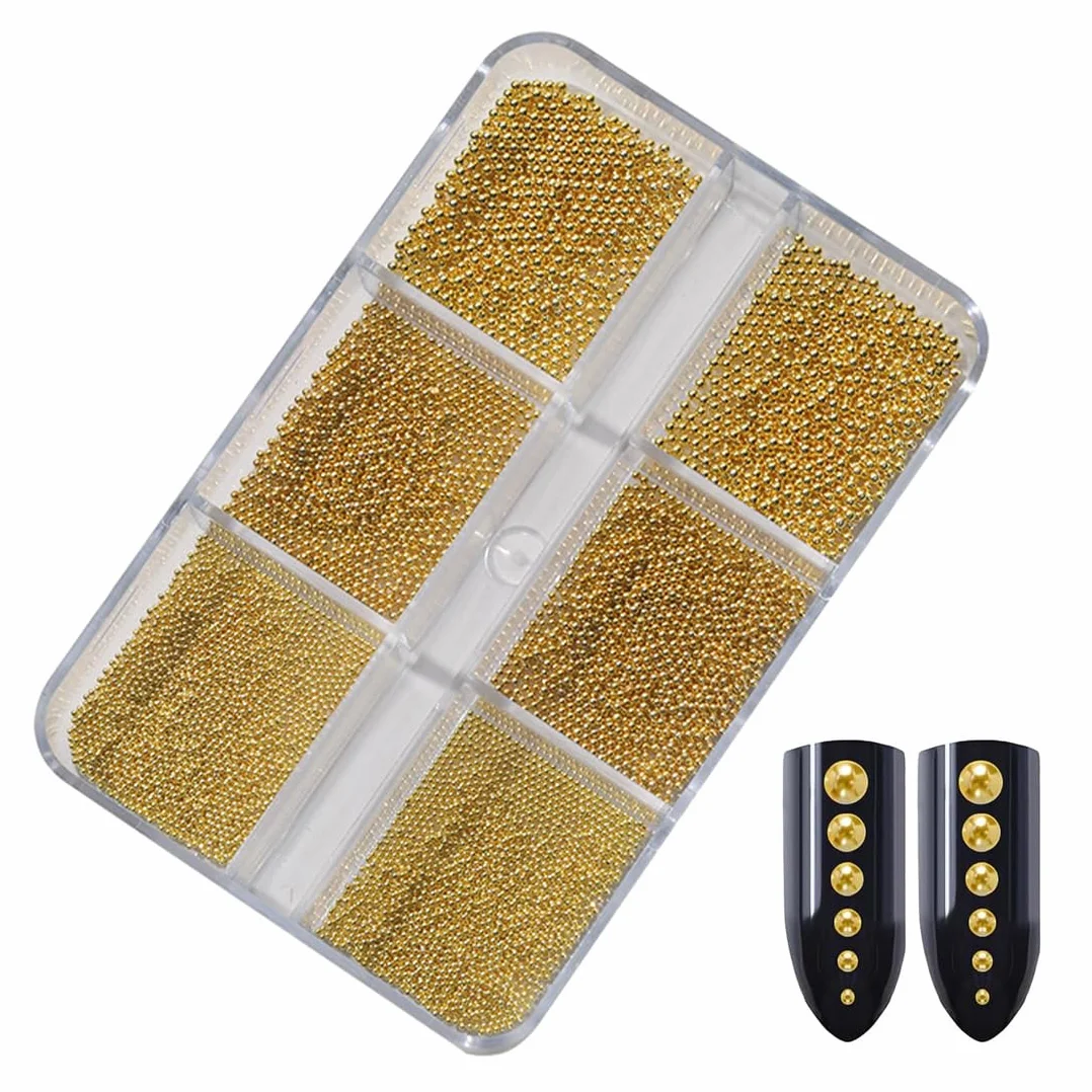 Or Perle Nail Charms Pearls Caviar Strass Ongle Nail Art Mini Beads pour Bijoux