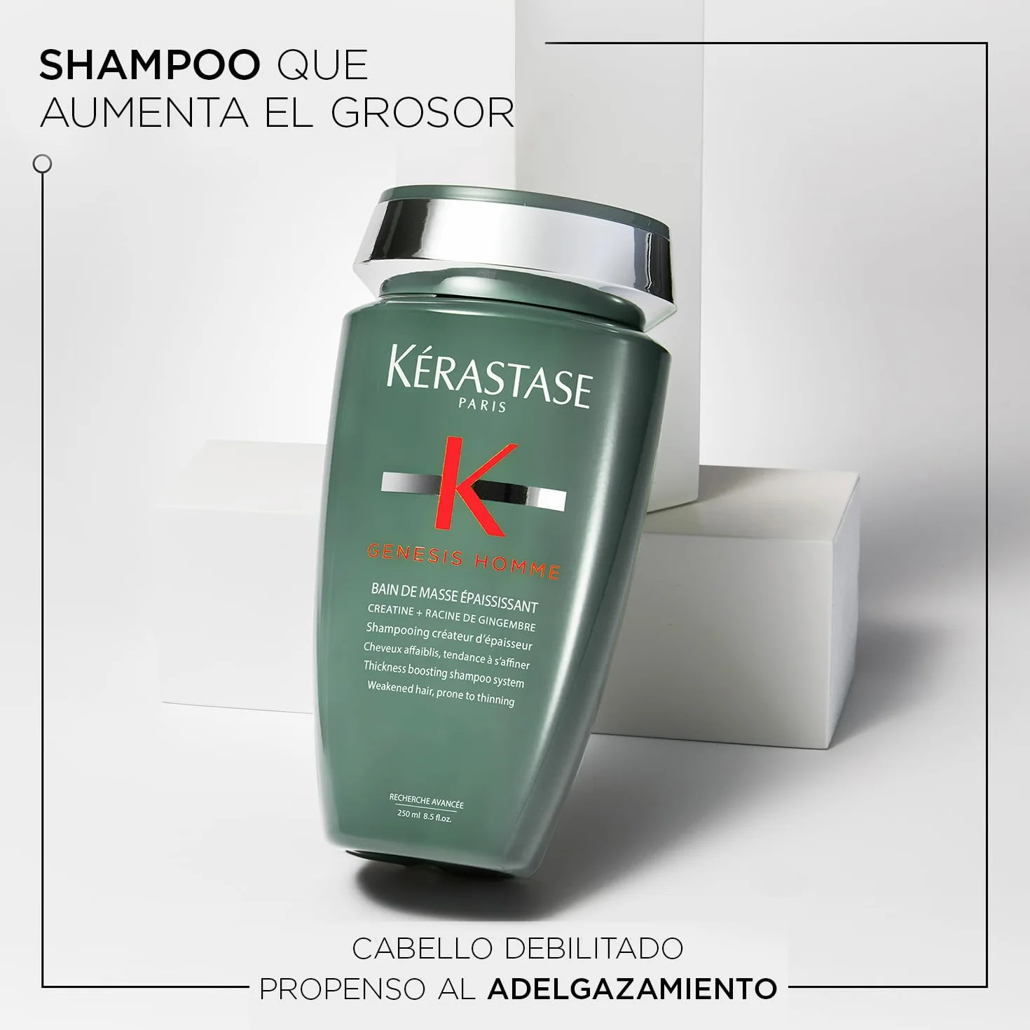 KERASTASE Genesis Homme Shampoing Triple Action Cheveux Cuir Chevelu Barbe 250 ml