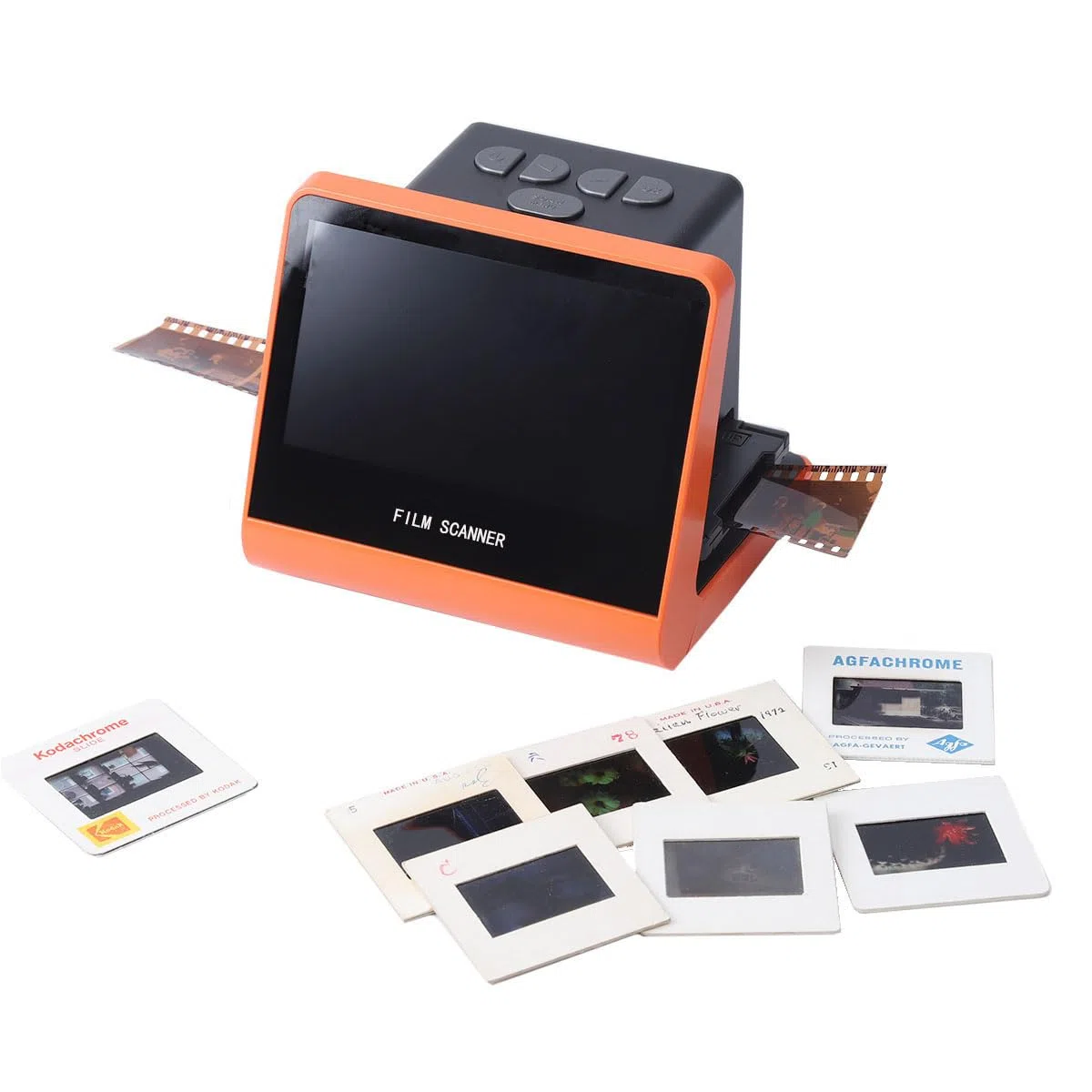 Goshyda Scanner de Film Numérique, Scanner de Diapositives de Film Numérique 22 MP, écran HD de 5 Pouces, Mémoire Intégrée de 16 Go, pour Convertir 135 126 110 Films Super8 en JPEG (Prise UE)