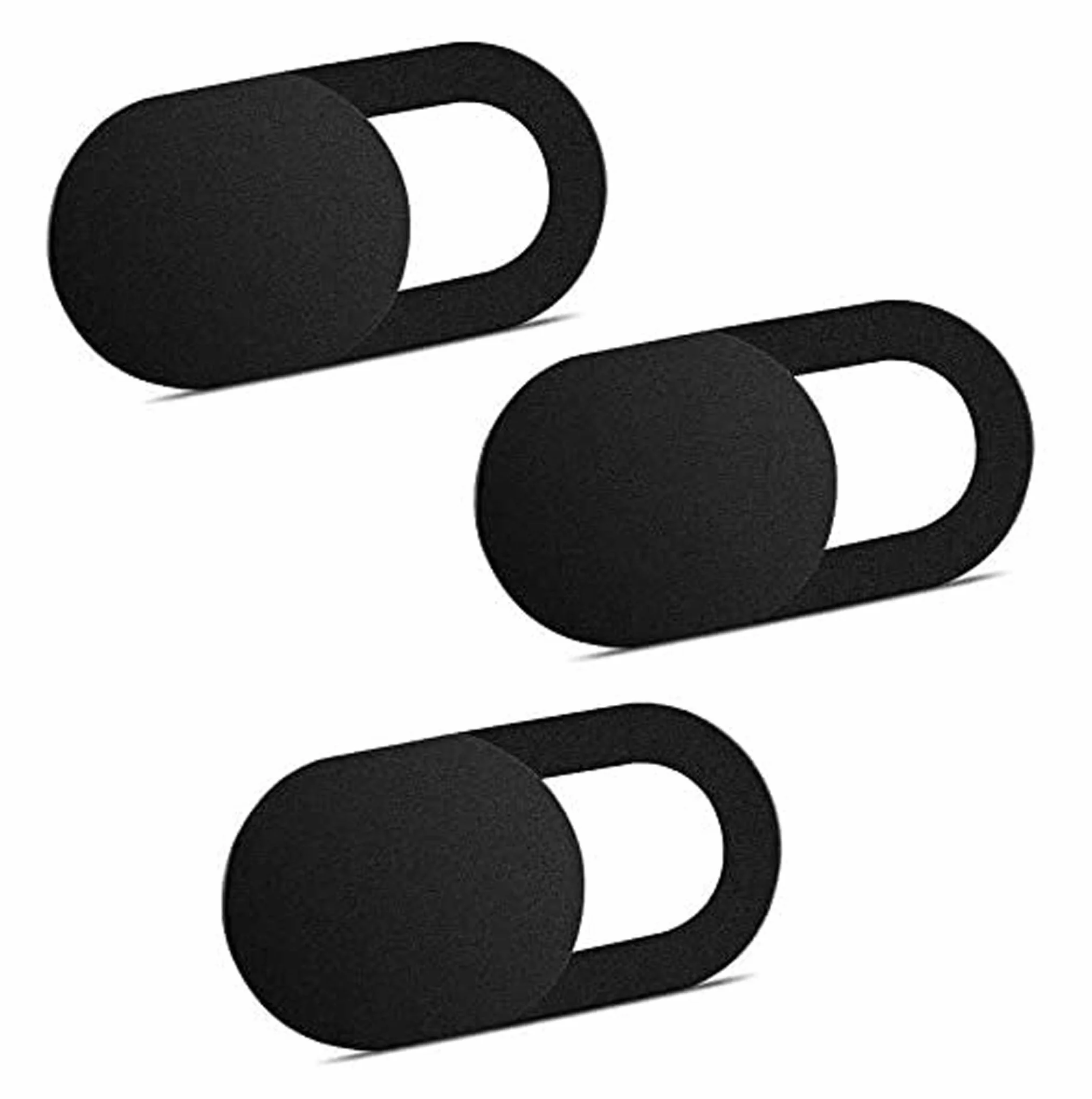 ivoler Pack de 3 Cache Webcam, Webcam Cover Autocollant Coulissant Couverture de Caméra Frontale Ultrafin pour Laptop, PC, Smartphones, Tablettes - Noir