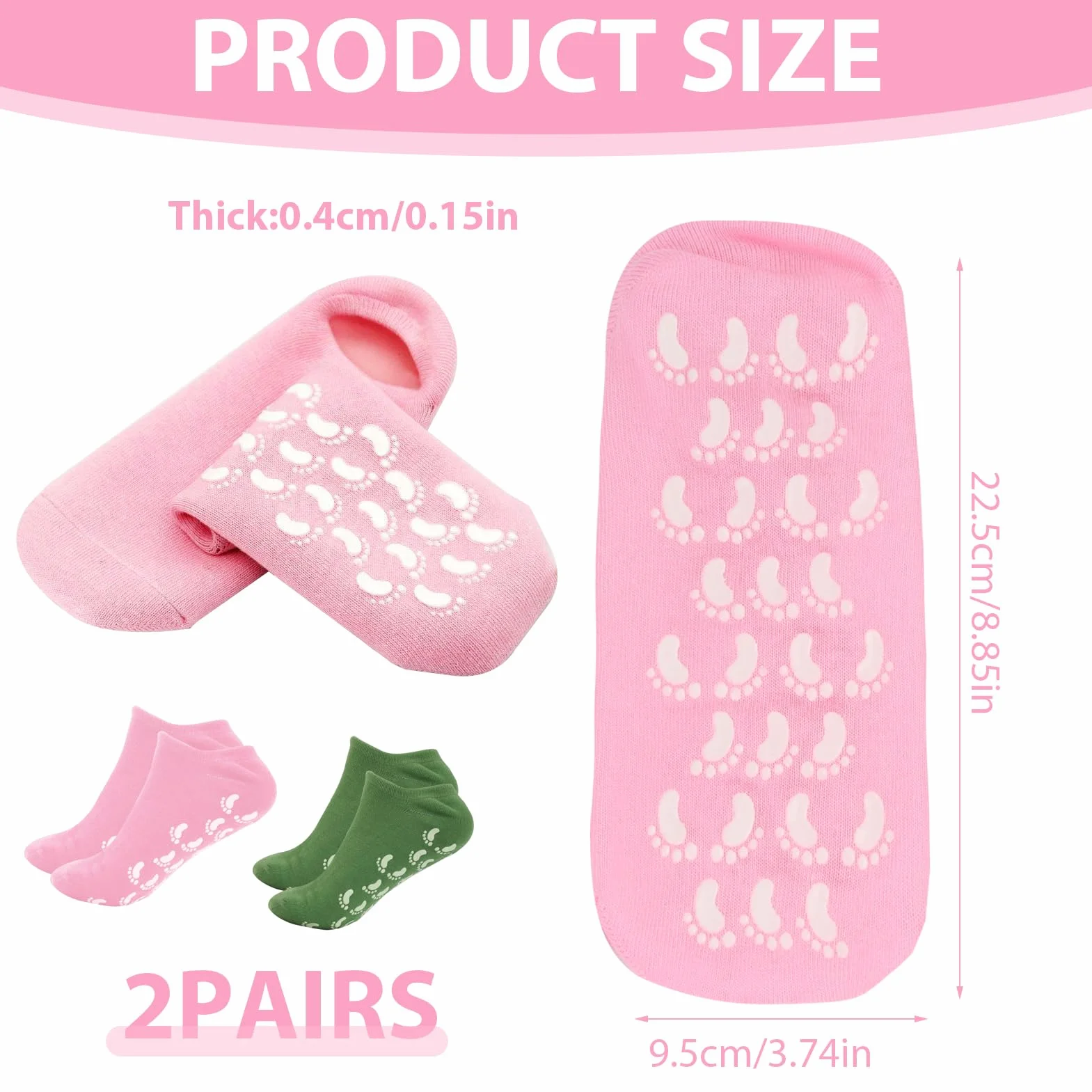 Chaussettes hydratantes silicone réutilisables Antidérapant Taille 34-37