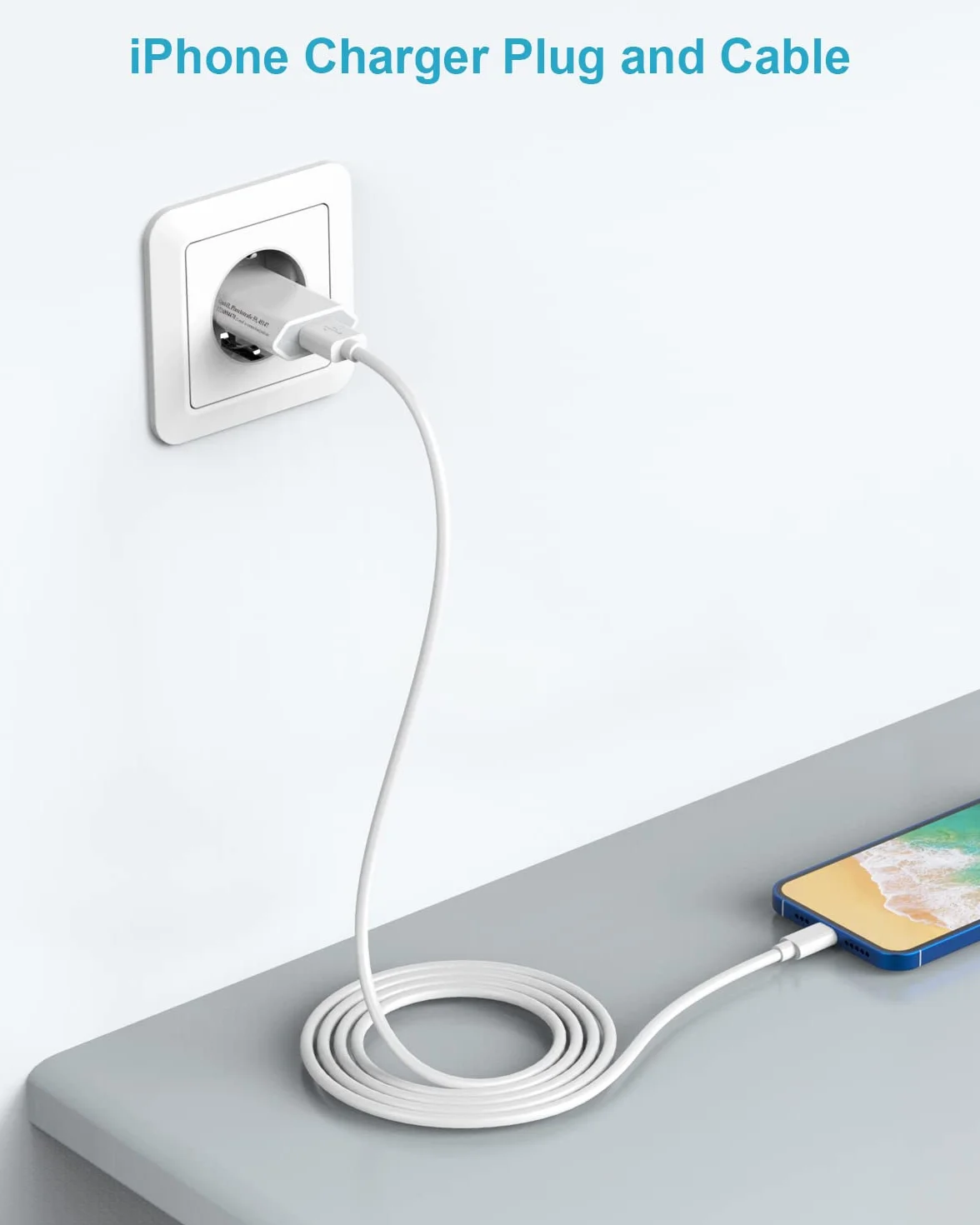 Chargeur Apple MFi Certifié et Câble iPhone 2M Lot de 2 5W USB Adaptateur Secteur pour iPhone 14/13/12/11 Pro Max/XS/X/8/7/6 Plus/5/SE