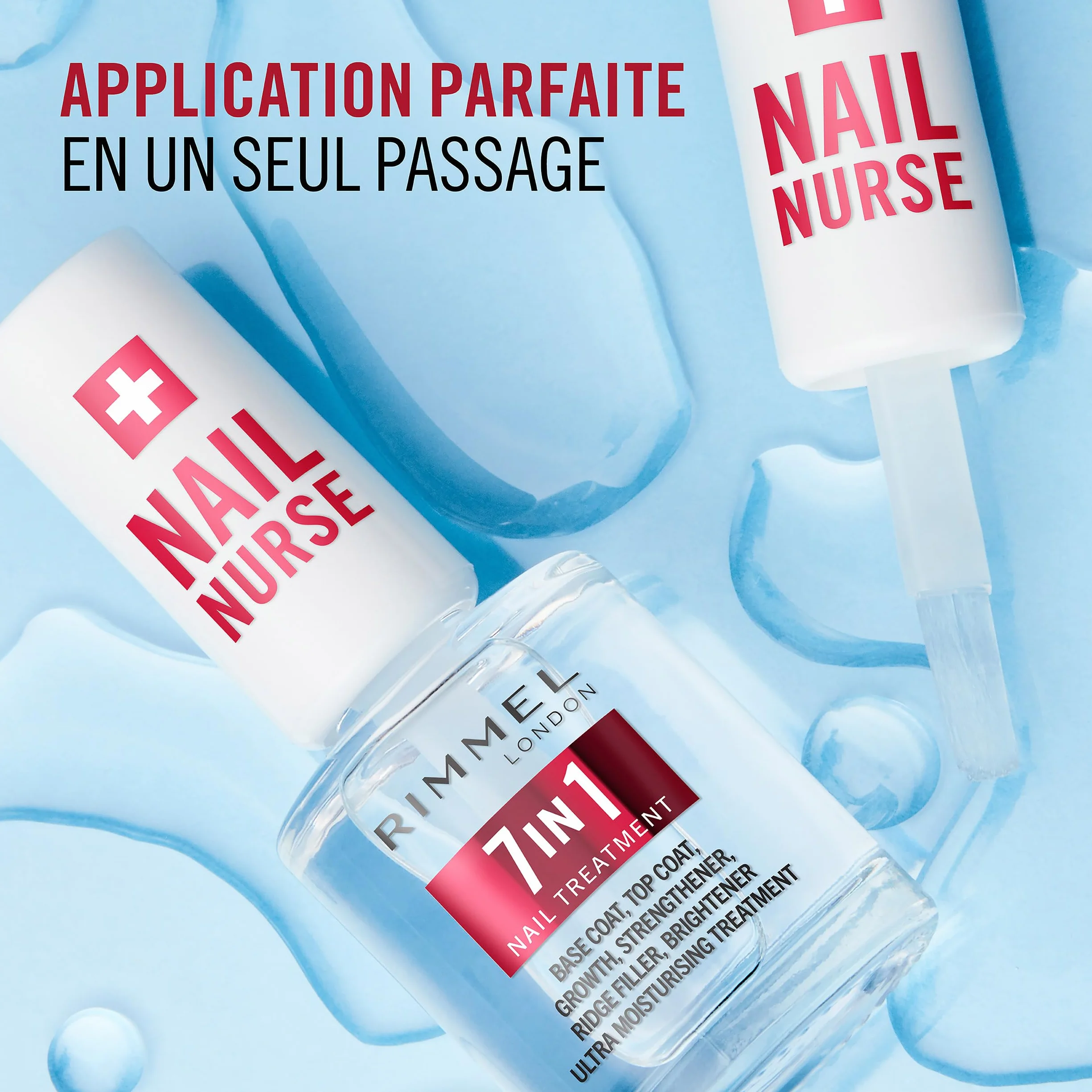 Rimmel London Base & Top Coat 7 en 1 polyvalent 12 ml soin des ongles vegan
