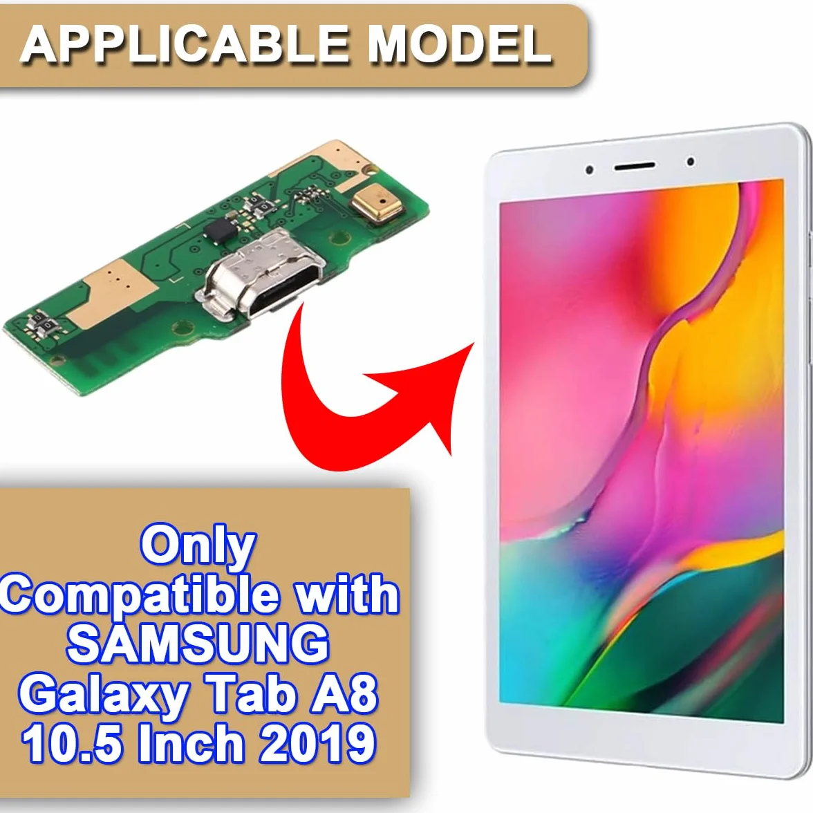 Galaxy Tab A 8.0 2019 T290 T295 SM-T290 SM-T295 Port de Charge USB Connecteur Flex Cable Pièce de Rechange