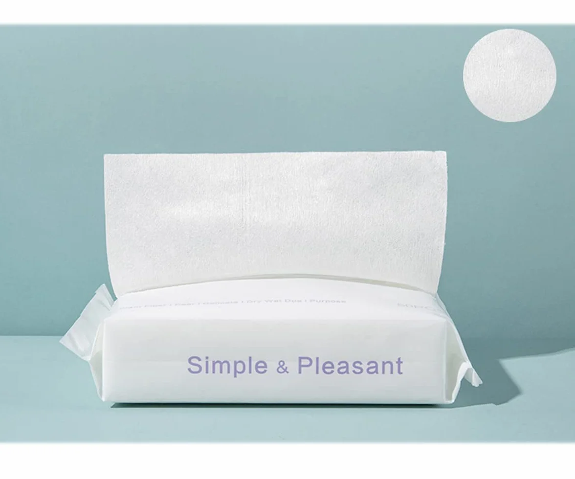 Lingettes douces en coton 20x20cm pour bébé, démaquillantes jetables (2 paquets)