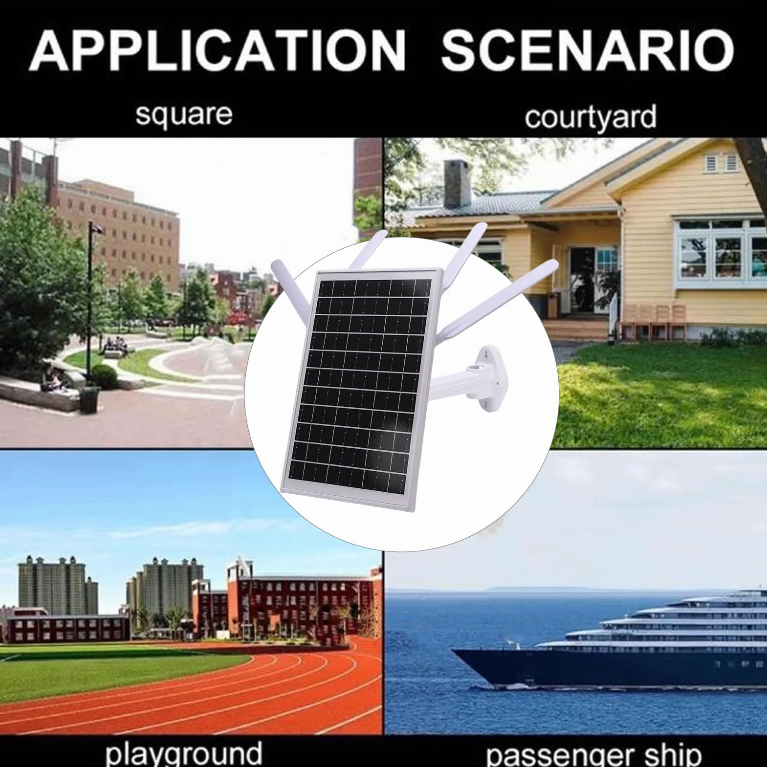 Haofy Routeur WiFi Solaire Extérieur 12W Panneau Solaire 18000mAh Batterie 300 Mbps 4G Modem LTE avec Fente SIM Slot IP66 Imperméable pour Le Camping RV Hors Réseau (Antennes Noires)