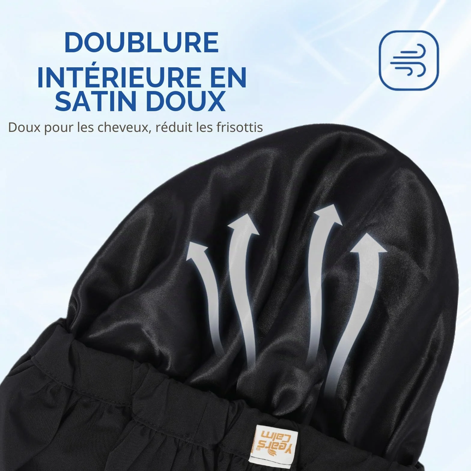 Bonnet de douche imperméable réutilisable double couche homme XL voyage cheveux longs bouclés