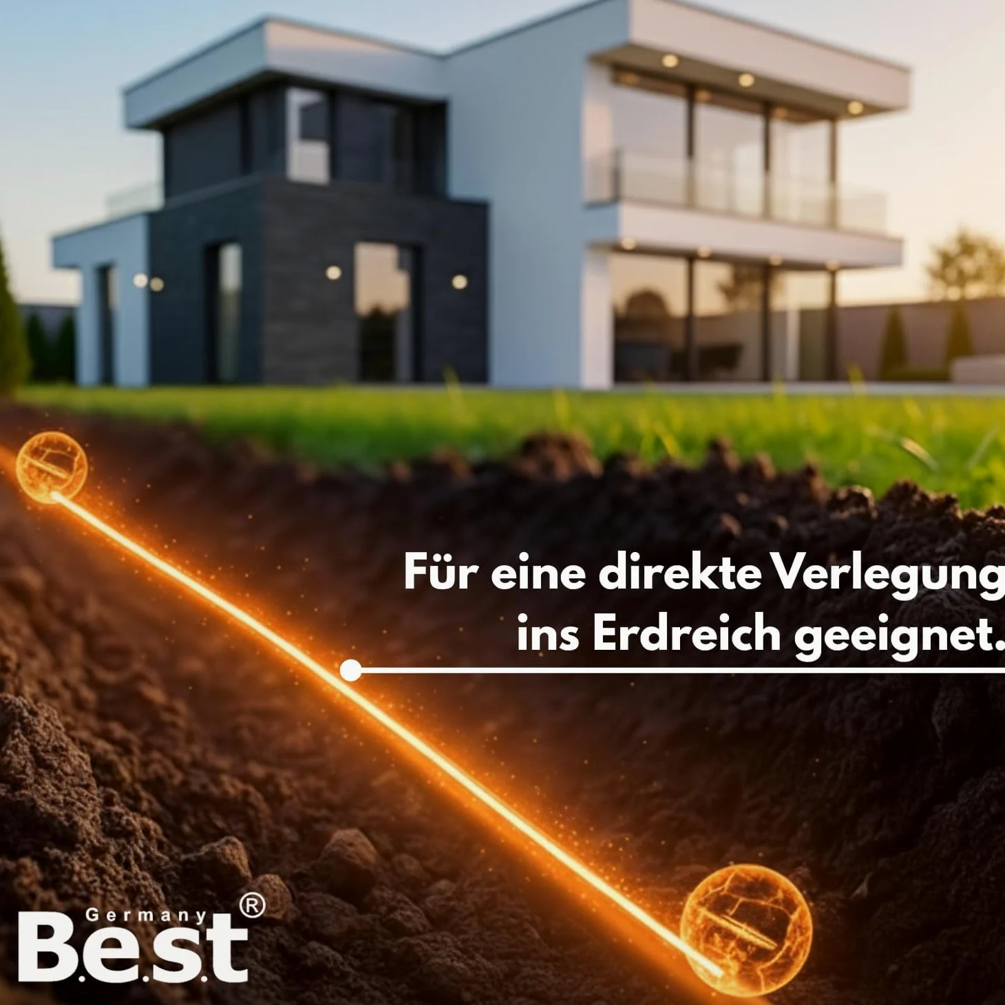 Germany B.e.s.t Simplex Câble de terre CAT 7 200 m Câble réseau LAN Câble Ethernet S/FTP 10 Gbit/s Cat. 7 en cuivre pur PoE+ LSZH