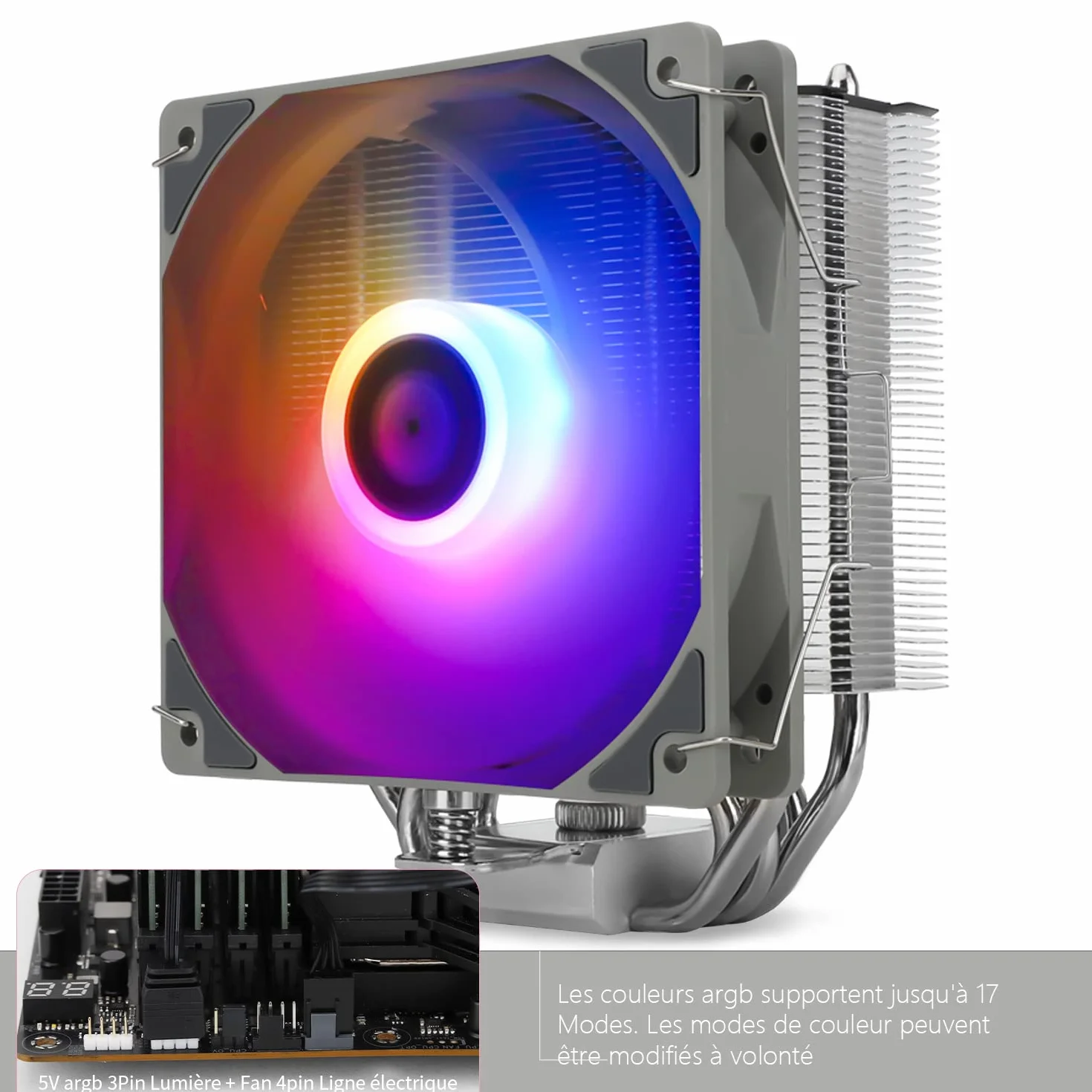 Thermalright Assassin King 120 SE ARGB CPU-Luftkühler, 5 Heatpipes, PWM Leiser Lüfter mit S-FDB-Lager, für AMD AM4 AM5/Intel 115X/1200/1700/1851