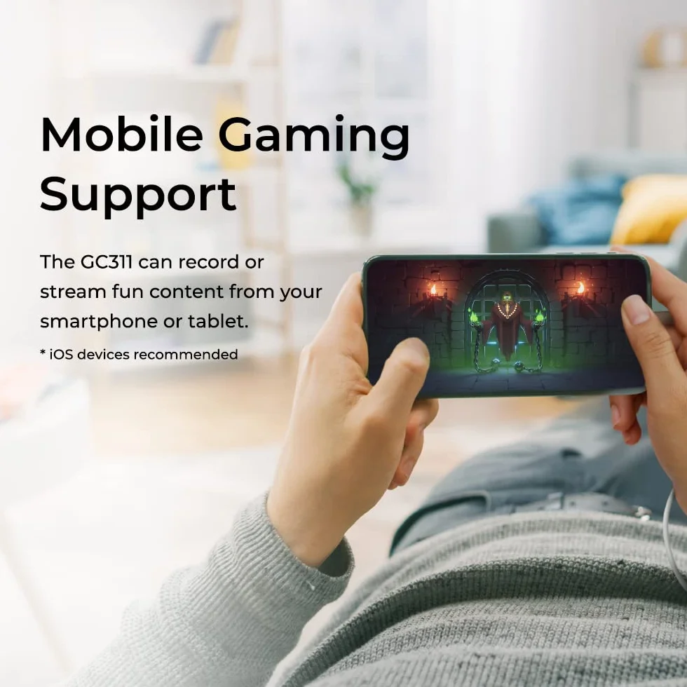 AVerMedia Live Gamer MINI GC311, Pass-Through full HD 1080p60, Carte de capture de jeu USB 2.0, Encodeur matériel, Plug & Play, Pour les débutants, Switch, PS4, Xbox, iPhone, iPad