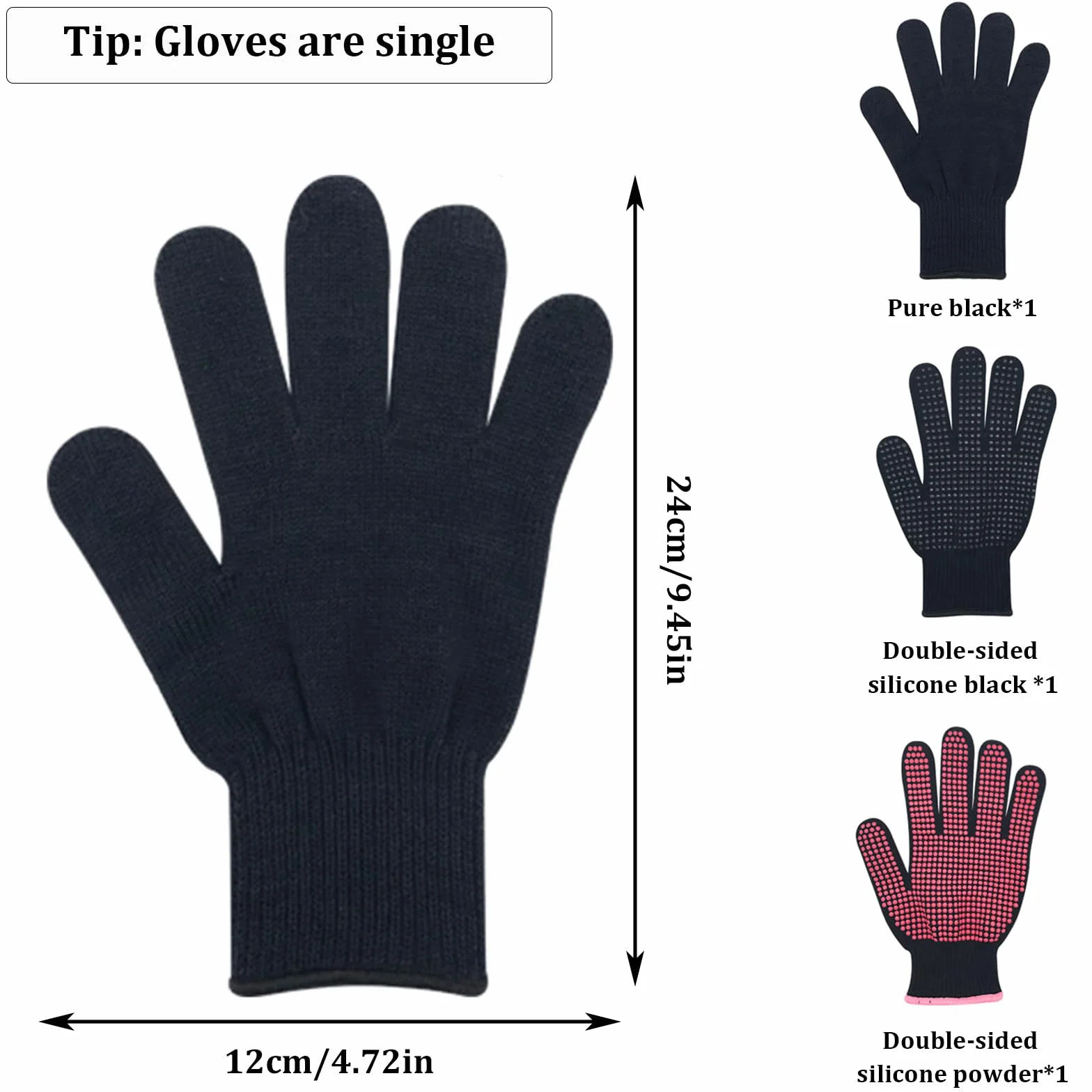 Gants Thermiques de Coiffure Professionnels Résistant à la Chaleur 3 Paires