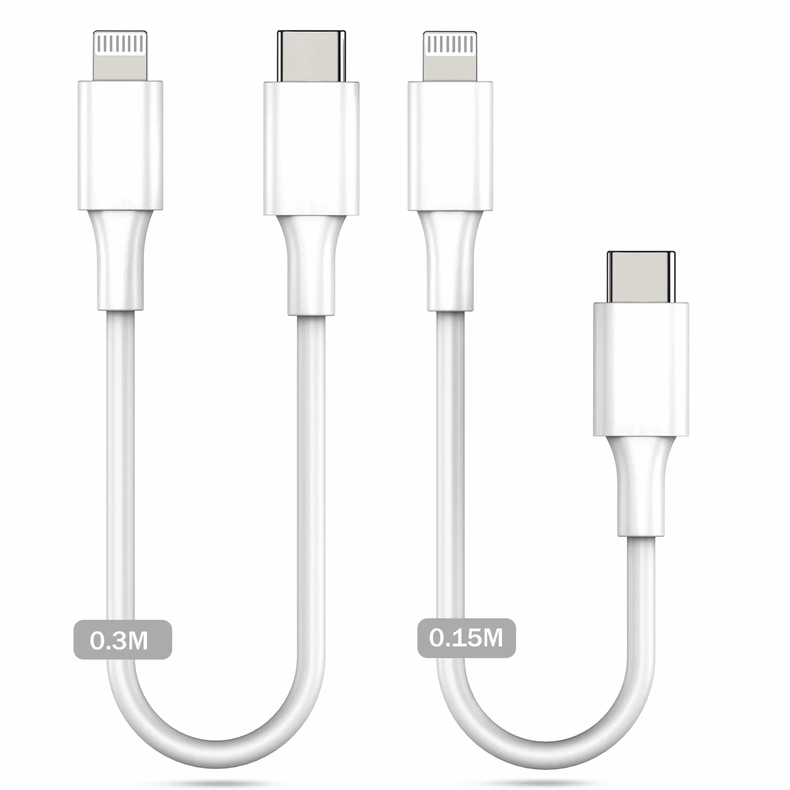 Amoner Lot de 2 câbles USB C Lightning MFi 30CM+15CM pour iPhone 14/13/12/11/SE/XS/XR/X/8/7/6, AirPod, iPad