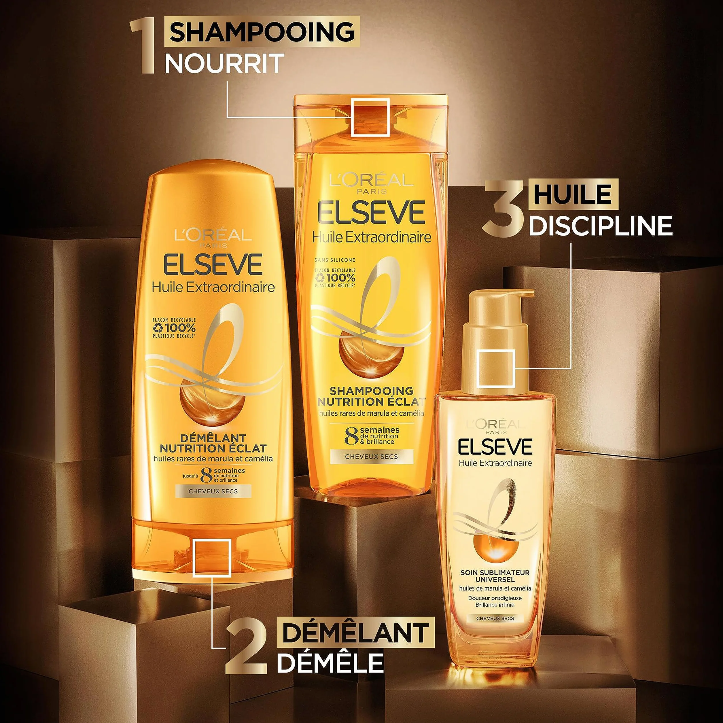 L'Oréal Paris Elseve Huile Extraordinaire Soin Sublimateur Universel Nourrissant Multi-Usages Sans Rinçage 100 ml