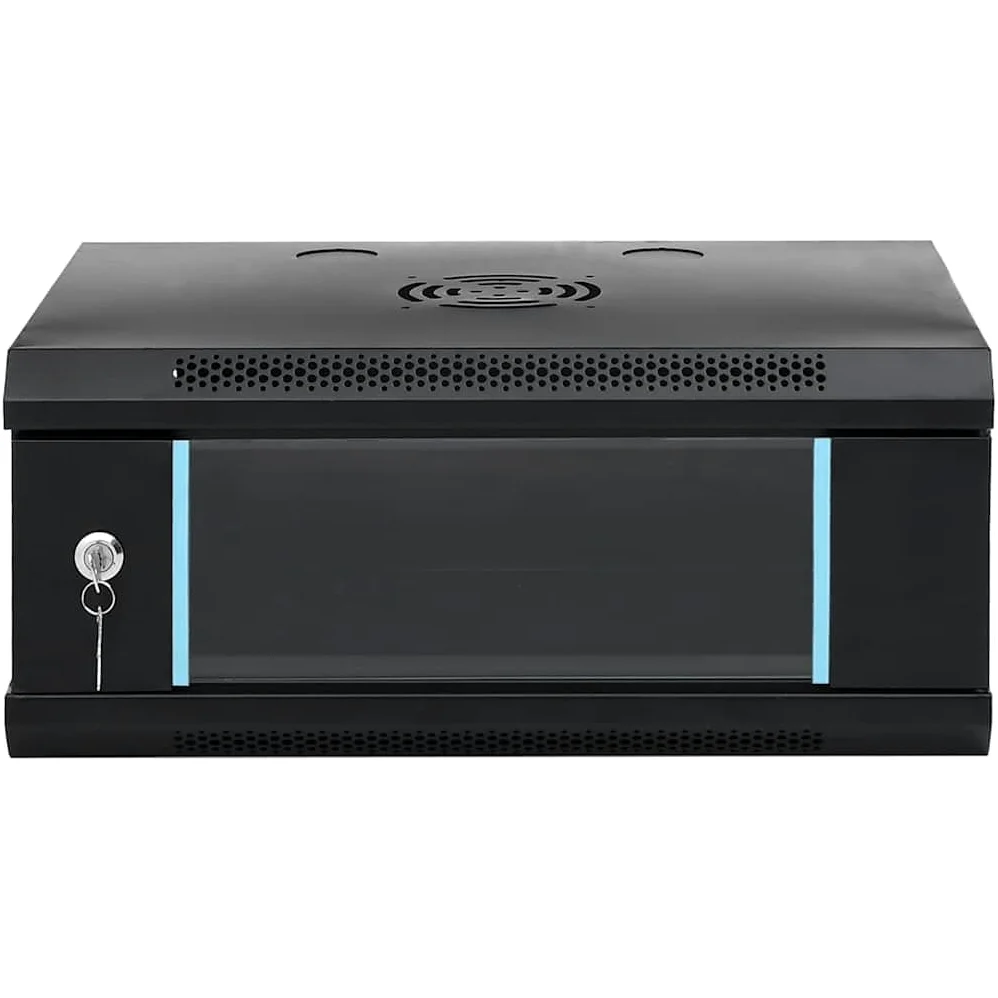 4U Armoire réseau murale 19" IP20 Noir 53 x 40 x 21 cm pour serveur NAS Boîtier de disque dur Stockage Cloud Sauvegarde réseau domestique Bureau à domicile