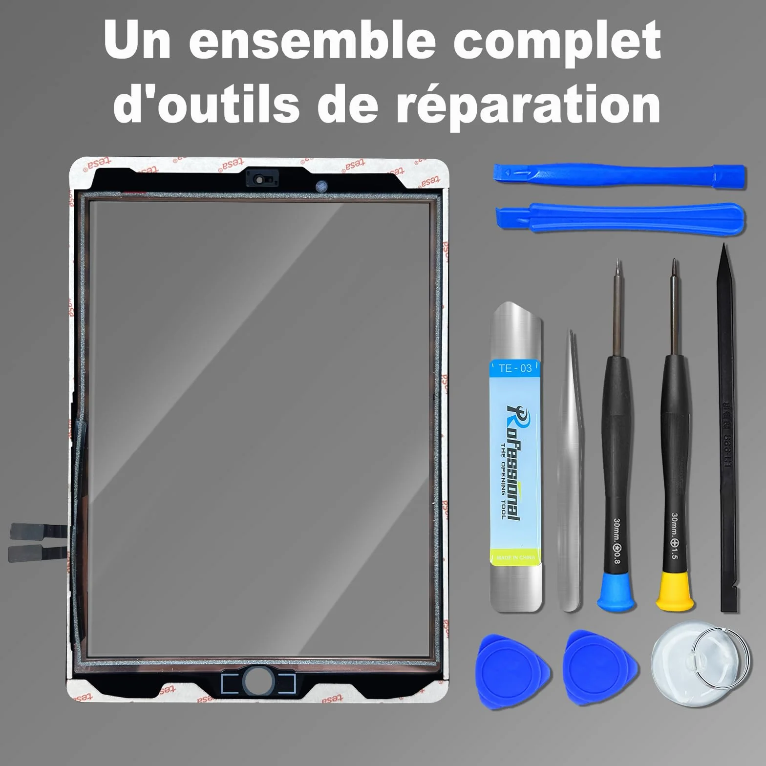 NB+ Écran Tactile iPad 5ème Génération 9.7" Remplacement 2017 Digitizer Adhésif Pré-installé A1822 A1823 Noir