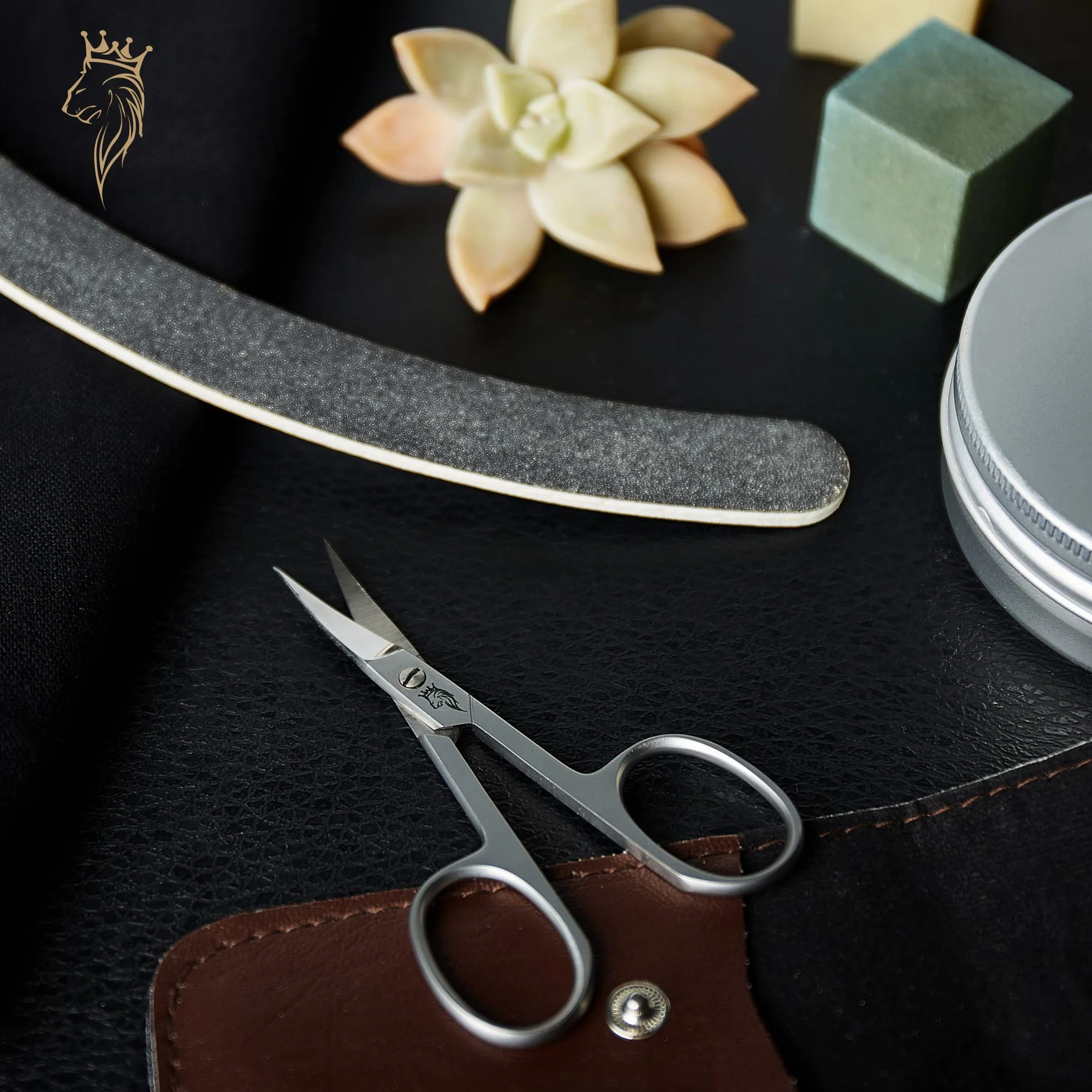 Ciseaux à ongles en acier inoxydable, étui inclus - coupe-cuticules extra aiguisé - courbé fin - adapté pour les gauchers