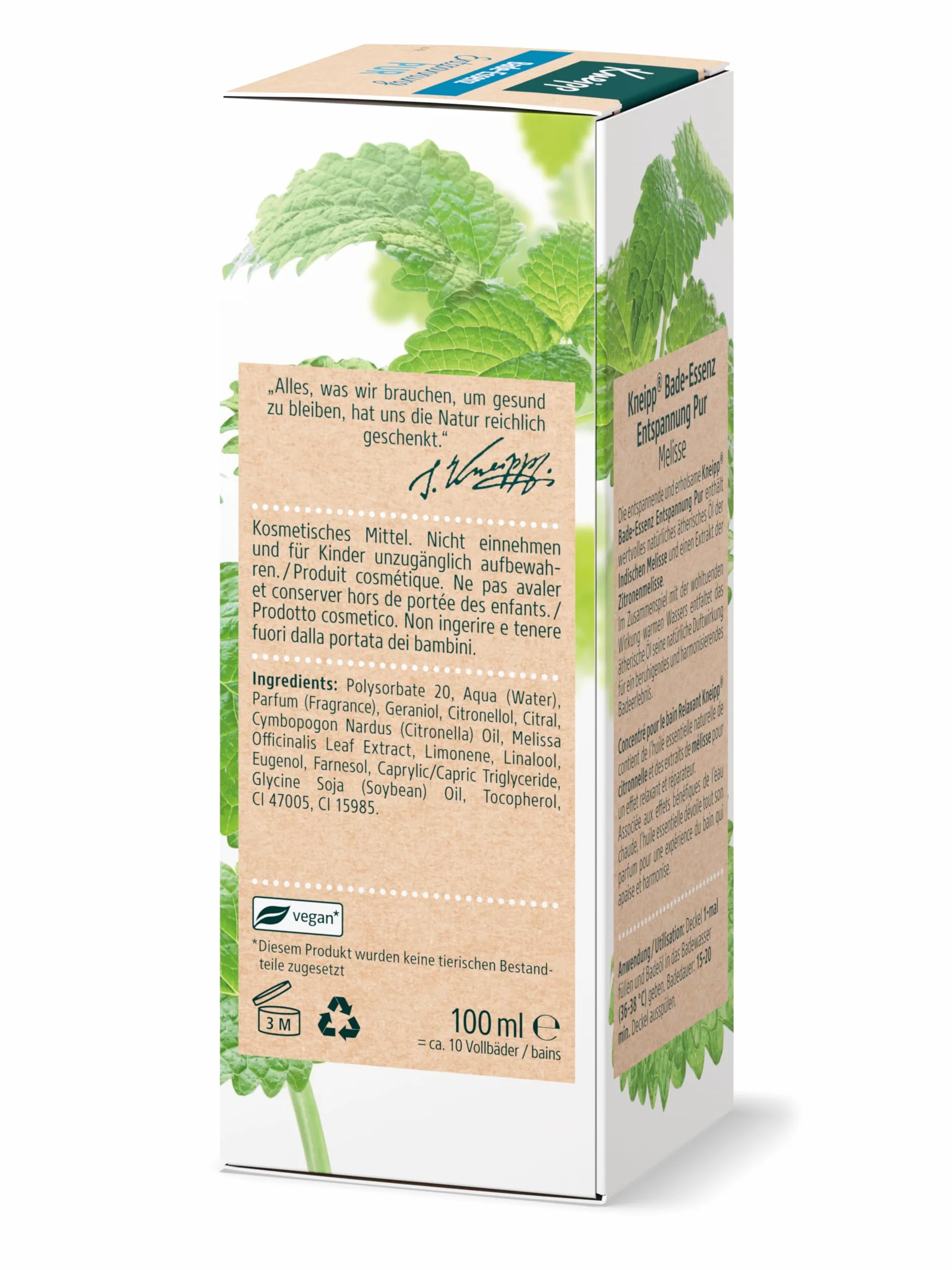Kneipp Essence de bain relaxant pur 100 ml